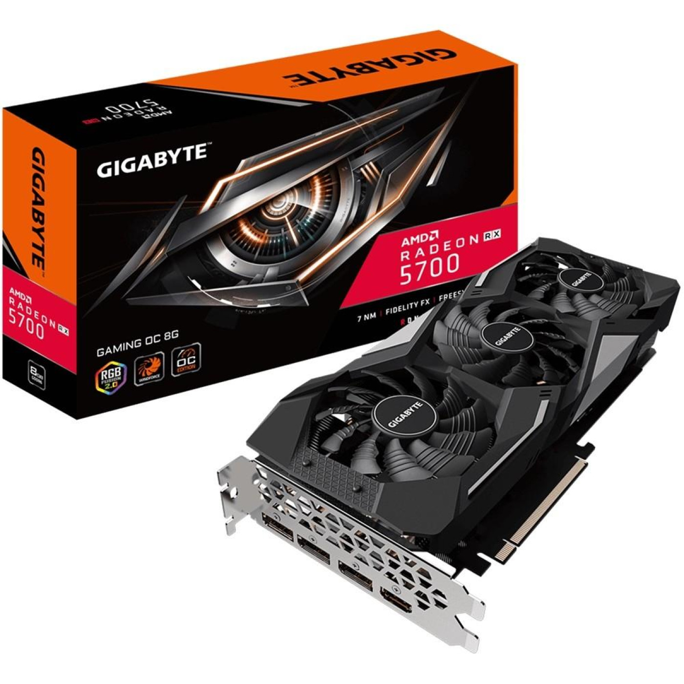 Відеокарта Gigabyte AMD Radeon RX 5700 8Gb Gaming OC (GV-R57GAMING OC-8GD) (GDDR6, 256 bit, PCI-E v4.0 x16) Б/в