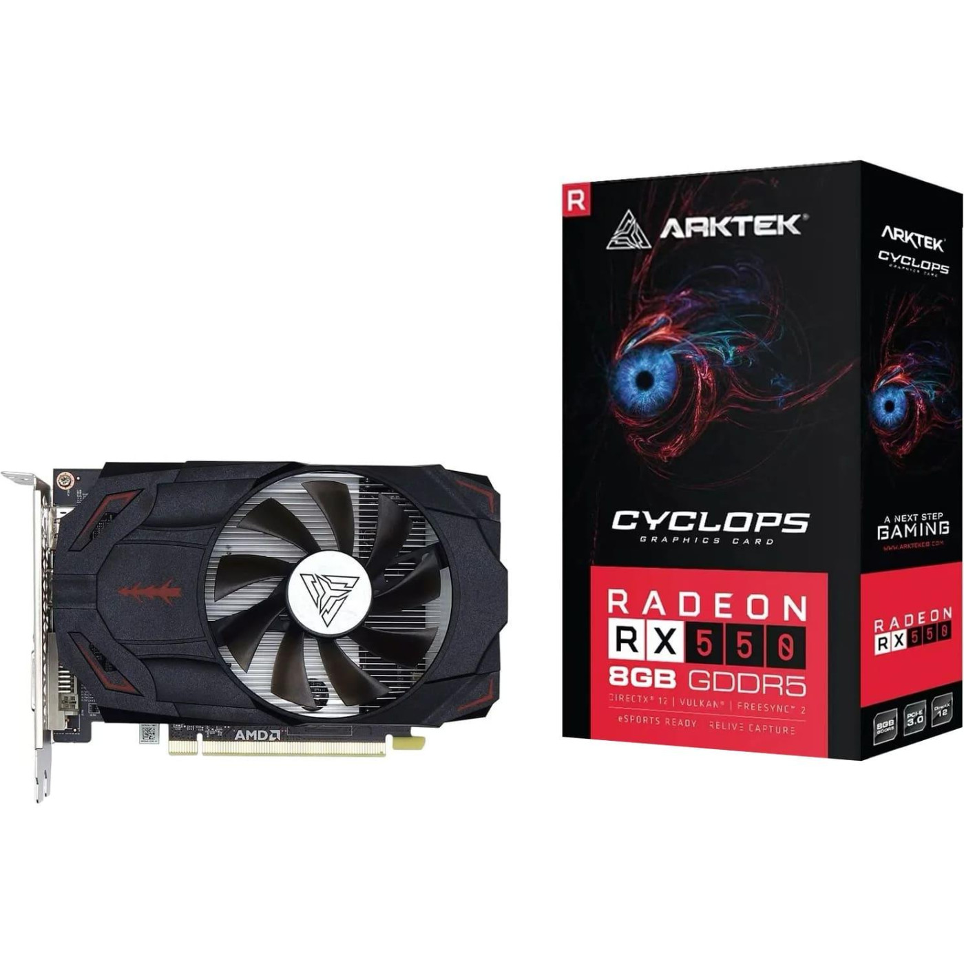 Відеокарта Arktek AMD Radeon RX 550 8GB 128-bit DVI/HDMI/DP (AKR550D5S8GH1) (GDDR5, 128 bit, PCI-E 3.0 x16)