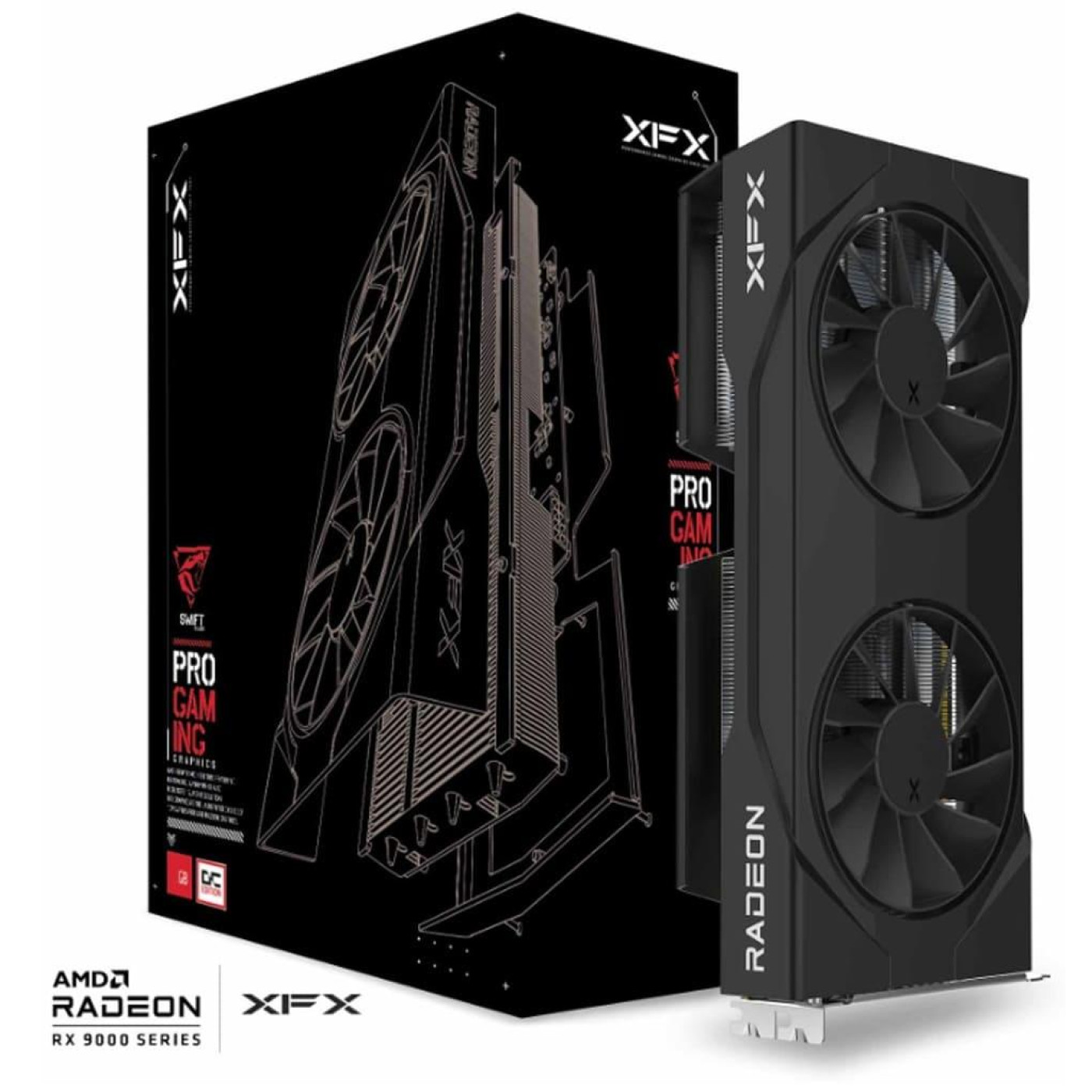 Видеокарта XFX AMD Radeon RX 9060 XT 16GB Swift OC Gaming Edition (RX-96TSW16BQ) (GDDR6, 128 bit, PCI-E v5.0 x16)