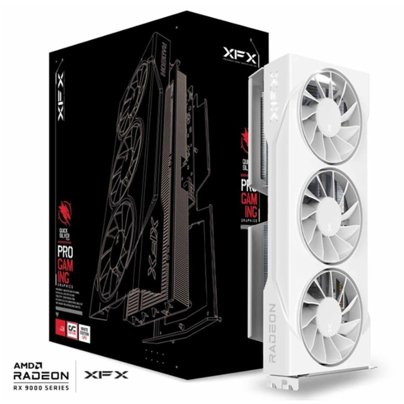 Видеокарта XFX AMD Radeon RX 9060 XT 16GB Swift OC White Triple Fan Gaming Edition (RX-96TS316W7) (GDDR6, 128 bit, PCI-E v5.0 x16)