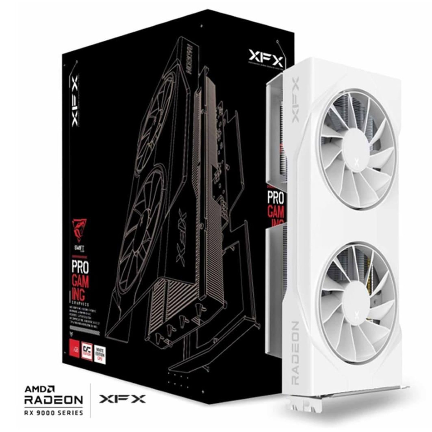 Видеокарта XFX AMD Radeon RX 9060 XT 8GB Swift OC White Gaming Edition (RX-96TSW8GWQ) (GDDR6, 128 bit, PCI-E v5.0 x16)