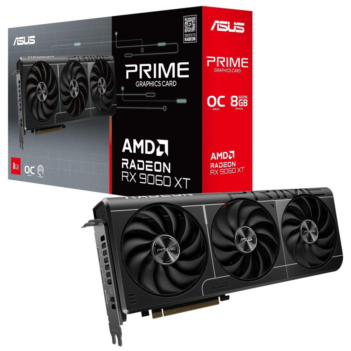 Відеокарта ASUS AMD Radeon RX 9060 XT 8GB PRIME OC (PRIME-RX9060XT-O8G) (GDDR6, 128 bit, PCI-E v5.0 x16)