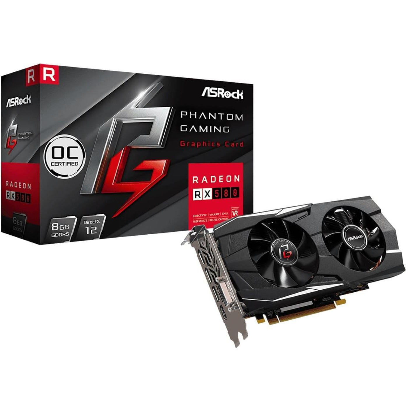 Відеокарта AsRock AMD Radeon RX 580 8Gb Phantom Gaming D OC (PG D RADEON RX580 8G OC) (GDDR5, 256 bit, PCI-E 3.0 x16) Б/в