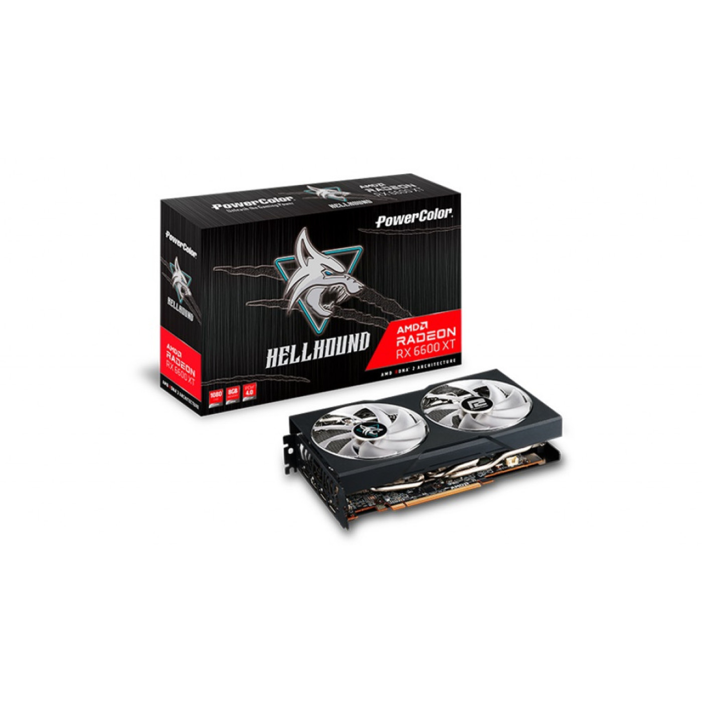 Відеокарта PowerColor AMD Radeon RX 6600 XT 8GB Hellhound (AXRX 6600XT 8GBD6-3DHL/OC) (GDDR6, 128 bit, PCI-E v4.0 x16) Б/в