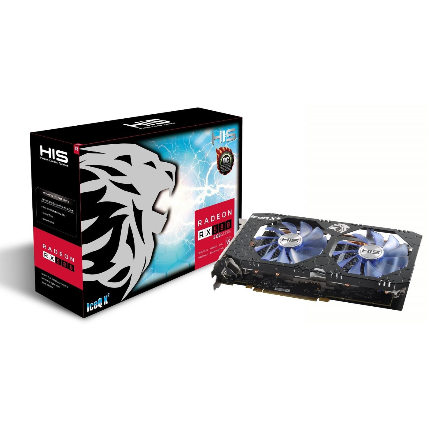 Відеокарта HIS AMD Radeon RX 580 8GB IceQ X OC (HS-580R8LCBR) (GDDR5, 256 bit, PCI-E 3.0 x16) Б/в