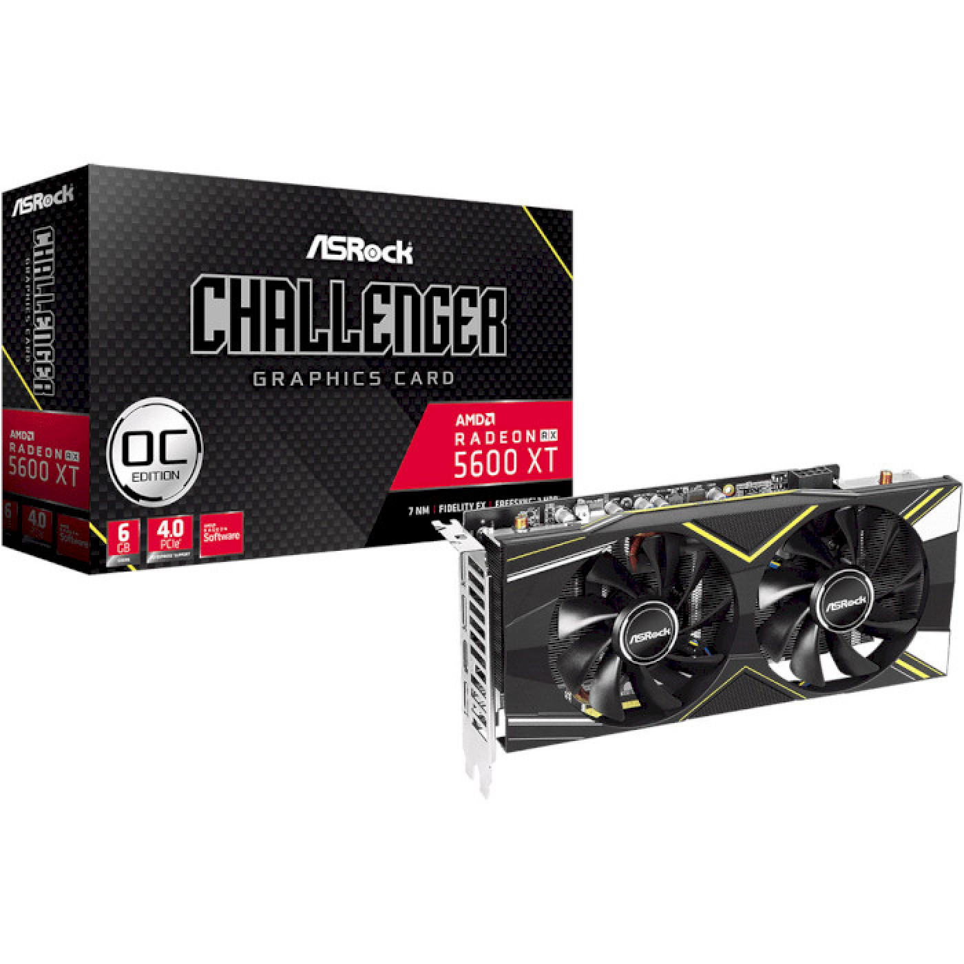 Відеокарта AsRock AMD Radeon RX 5600 XT 6GB Challenger (RX5600 CLD 6G) (GDDR6, 192 bit, PCI-E v4.0 x16) Б/в