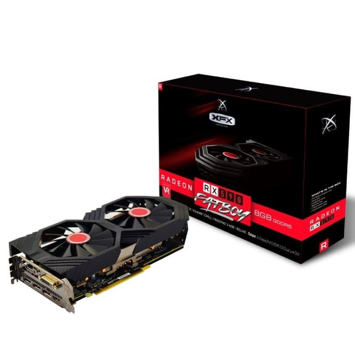 Видеокарта XFX AMD Radeon RX 590 8GB FATBOY (RX-590P8D) (GDDR5, 256 bit, PCI-E 3.0 x16) Б/у
