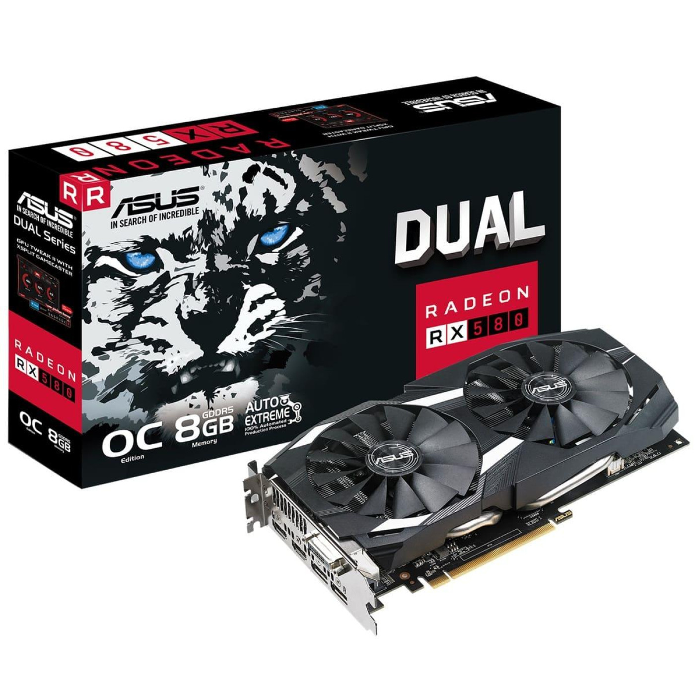Відеокарта ASUS AMD Radeon RX 580 8Gb Dual OC (DUAL-RX580-O8G) (GDDR5, 256 bit, PCI-E 3.0 x16) Б/в