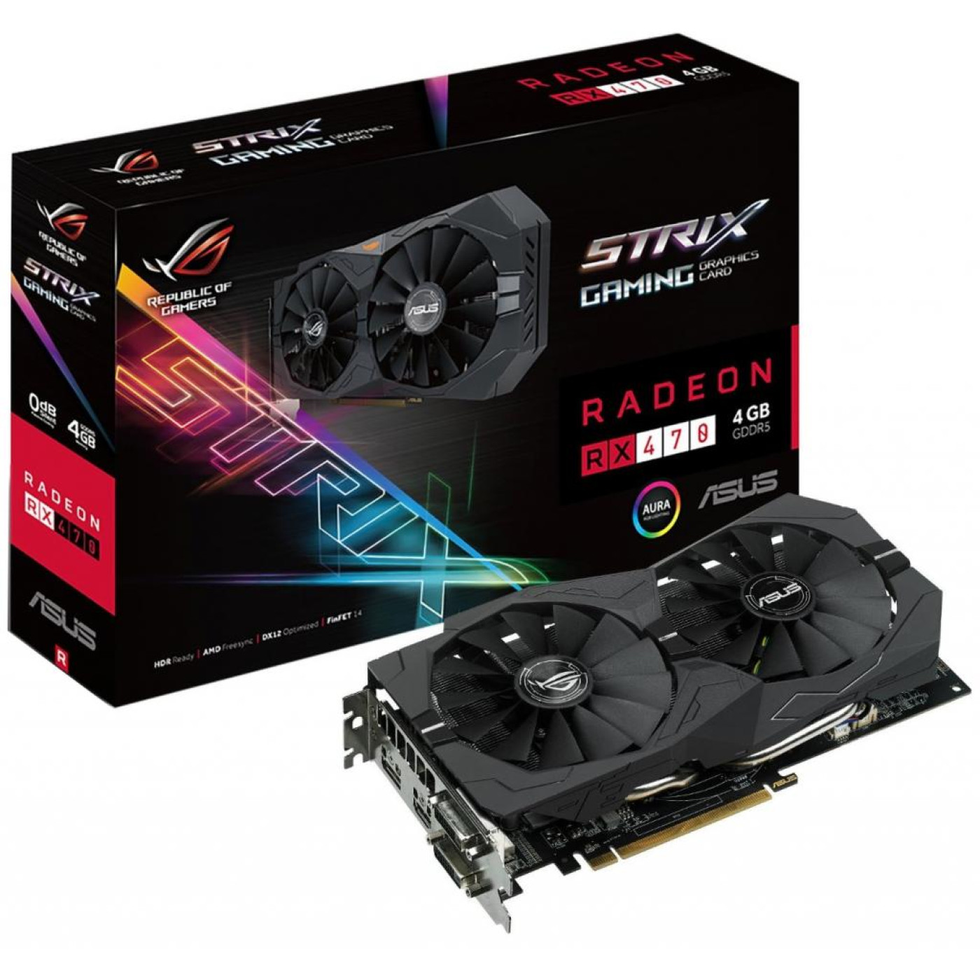 Видеокарта ASUS AMD Radeon RX 470 4Gb ROG Strix (STRIX-RX470-4G-GAMING) (GDDR5, 256 bit, PCI-E 3.0 x16) Б/у