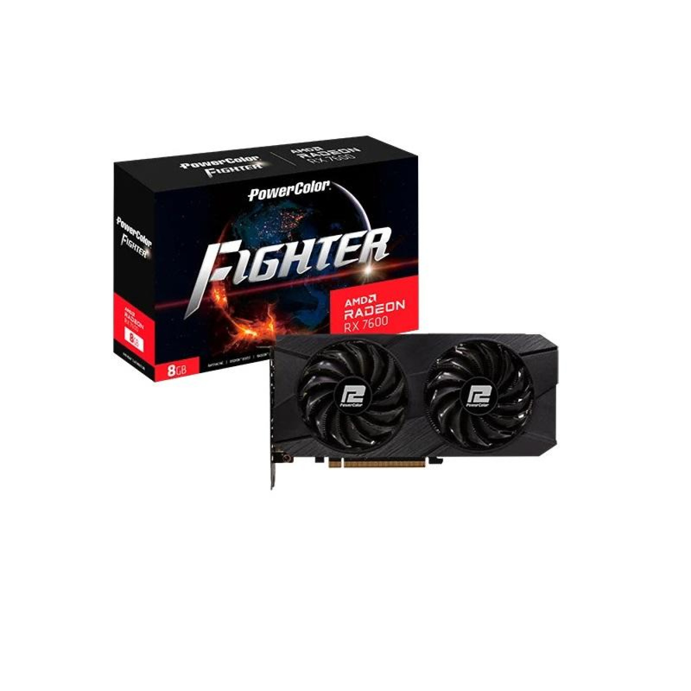 Видеокарта PowerColor AMD Radeon RX 7600 8GB Fighter V2 (RX 7600 8G-F/V2) (GDDR6, 128 bit, PCI-E v4.0 x8)