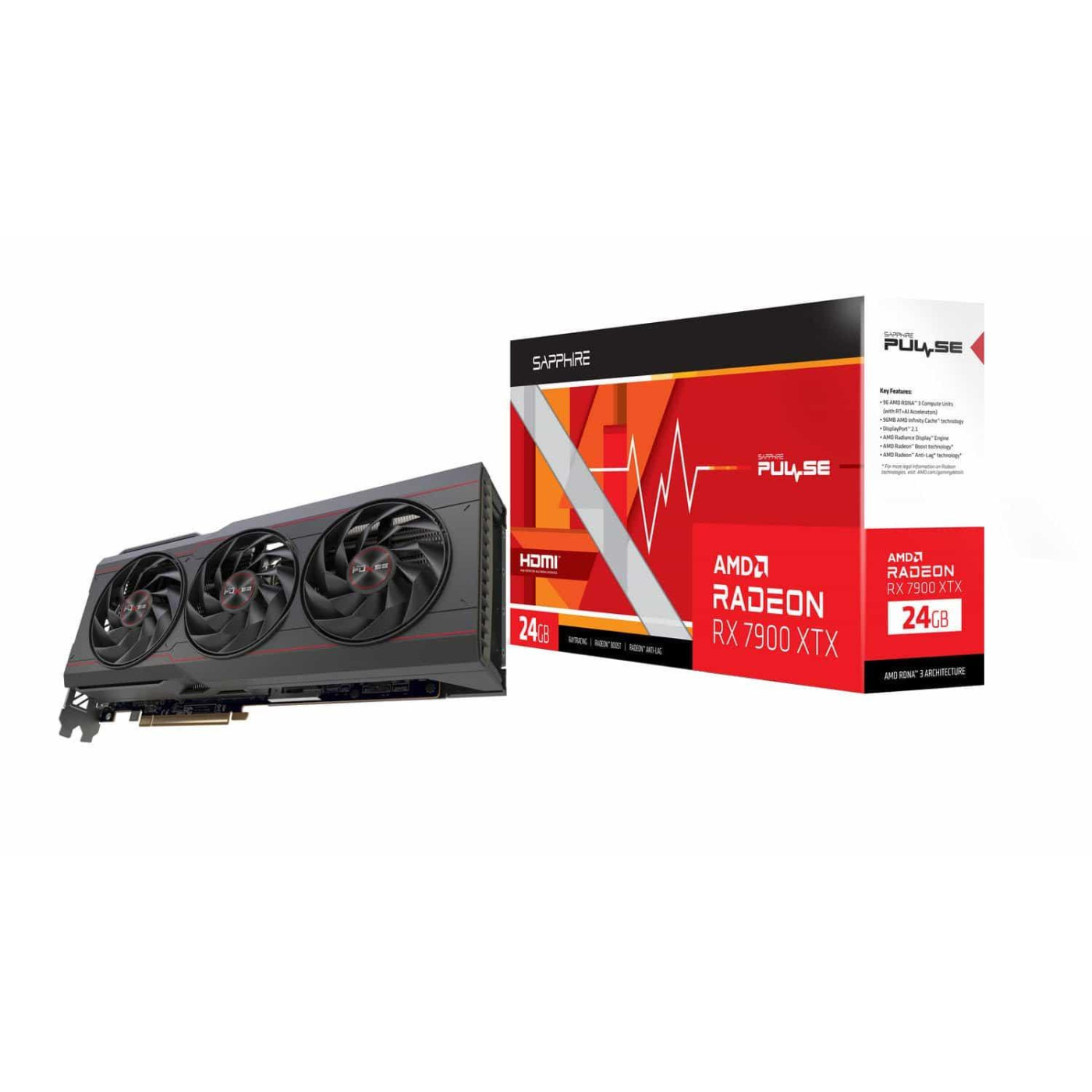Видеокарта Sapphire AMD Radeon RX 7900 XTX PULSE GAMING OC 24GB (11322-02-20G) (GDDR6, 384 bit, PCI-E 4.0 x16)