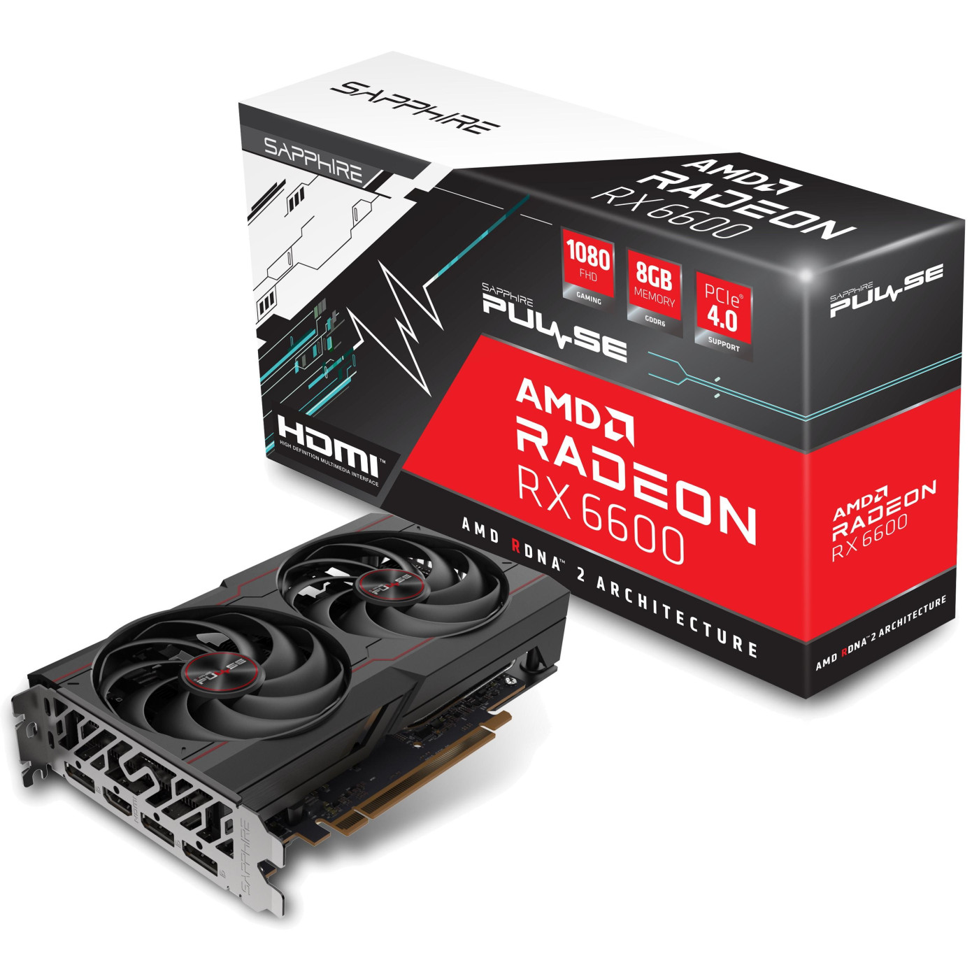 Відеокарта Sapphire AMD Radeon RX 6600 8GB Pulse (11310-01) (GDDR6, 128 bit, PCI-E v4.0) Б/в