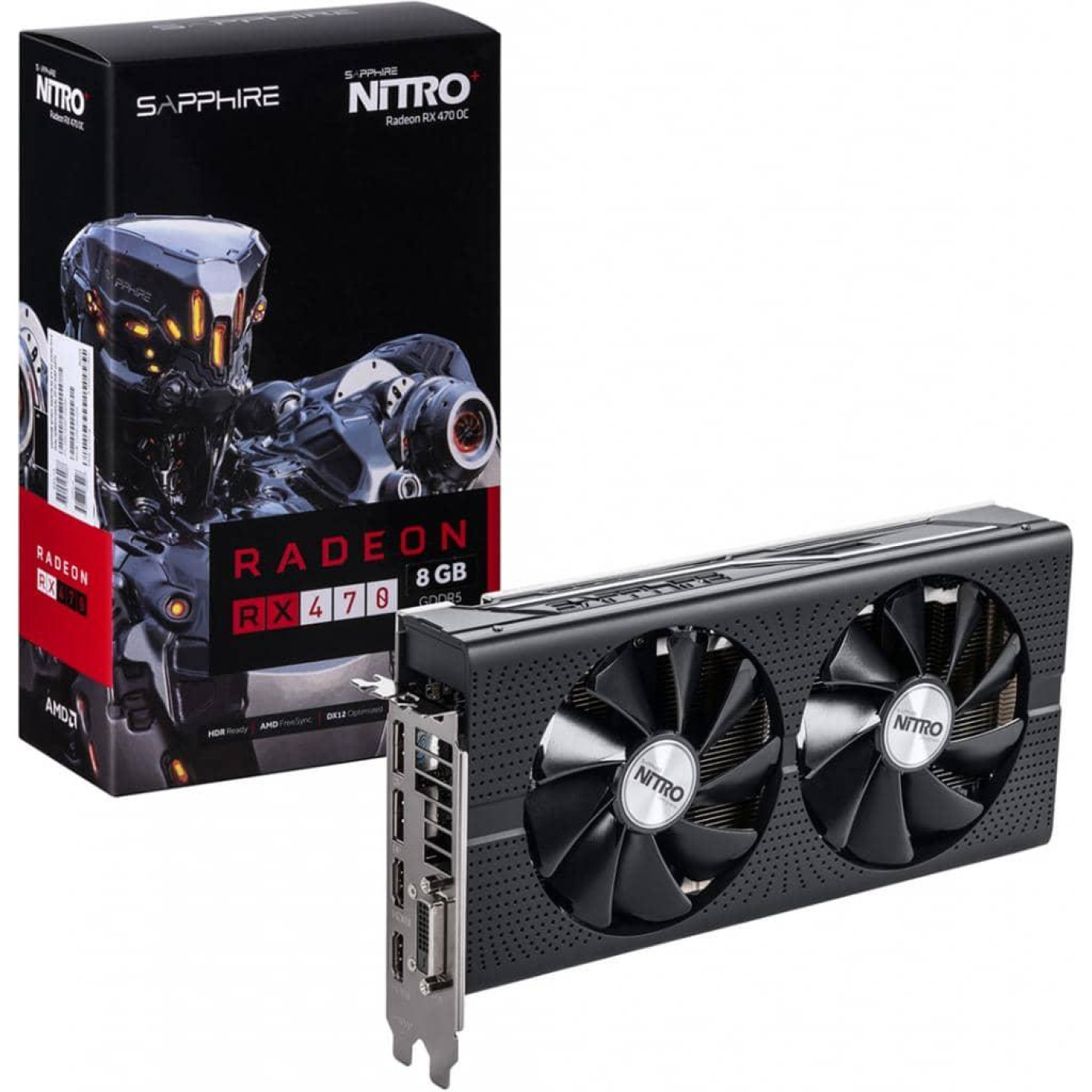 Видеокарта Sapphire AMD Radeon RX 470 8Gb D5 NITRO+ (11256-02) (GDDR5, 256 bit, PCI-E 3.0 x16) Б/у
