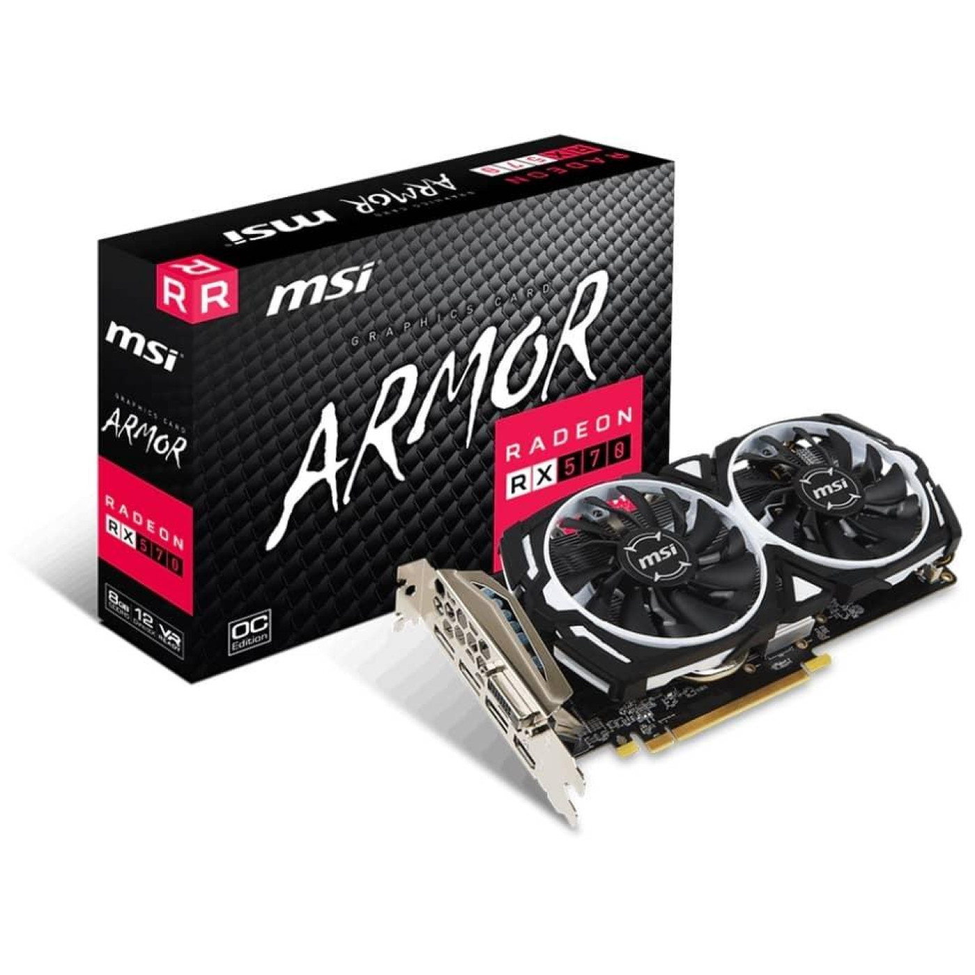 Видеокарта MSI AMD Radeon RX 570 8Gb Armor OC (Radeon RX 570 ARMOR 8G OC) (GDDR5, 256 bit, PCI-E 3.0 x16) Б/у