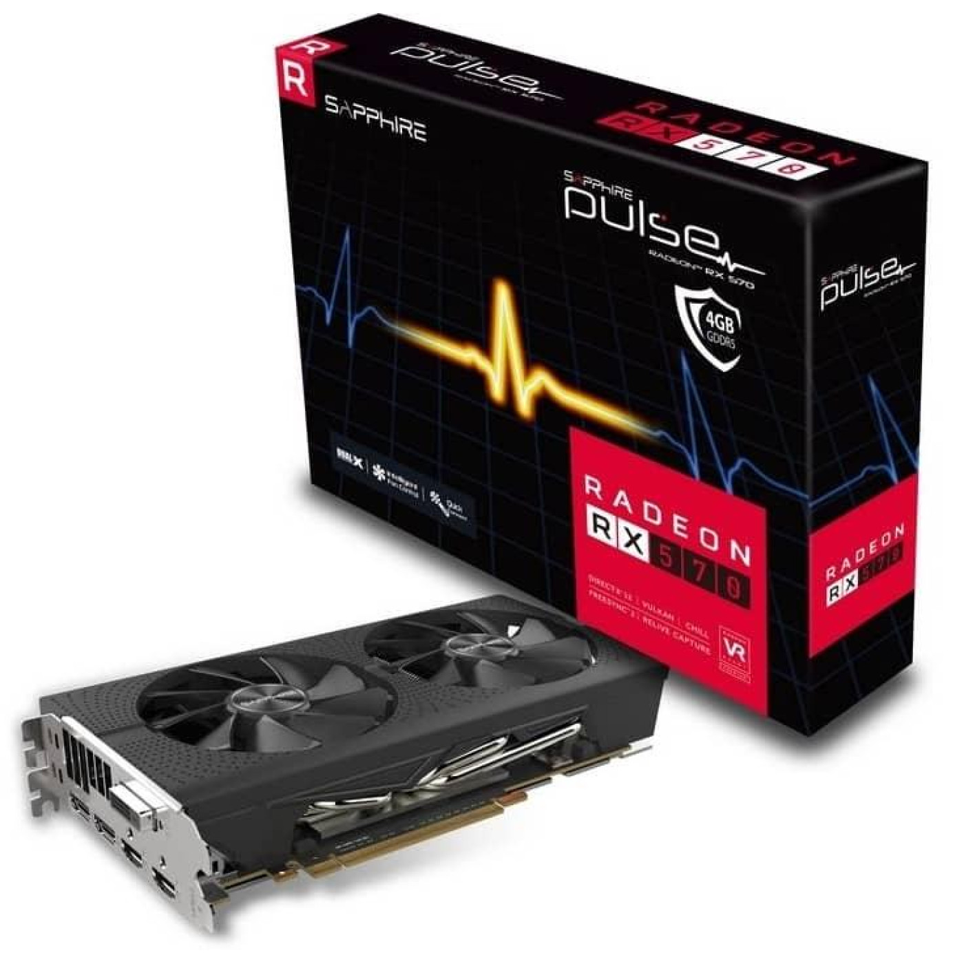 Видеокарта Sapphire AMD Radeon RX 570 4Gb Pulse D5 (11266-04) (GDDR5, 256 bit, PCI-E 3.0 x16) Б/у