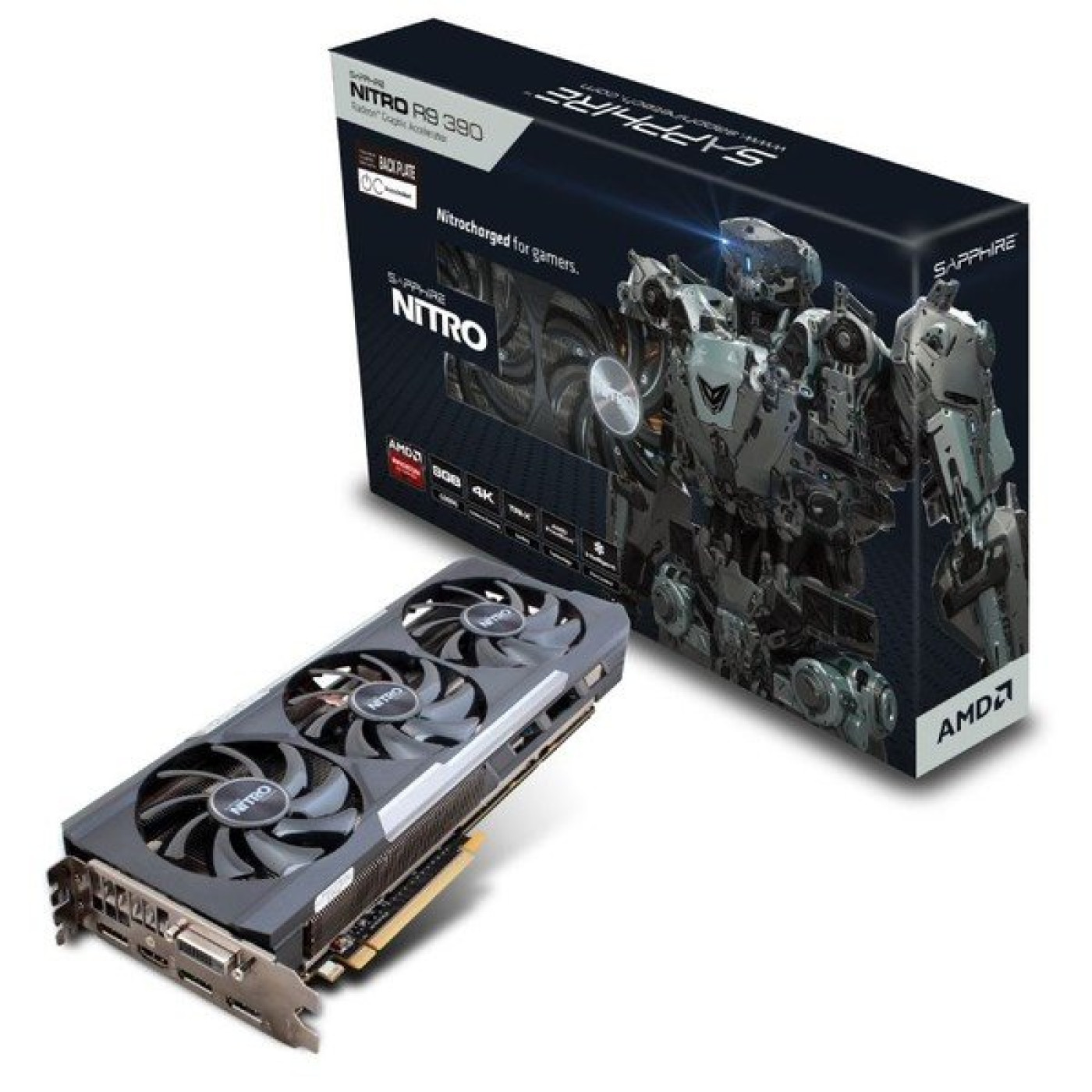Видеокарта Sapphire AMD Radeon R9 390 Nitro 8G TRI-X OC (11244-01-20G) (GDDR5, 512 bit, PCI-E 3.0 x16) Б/у
