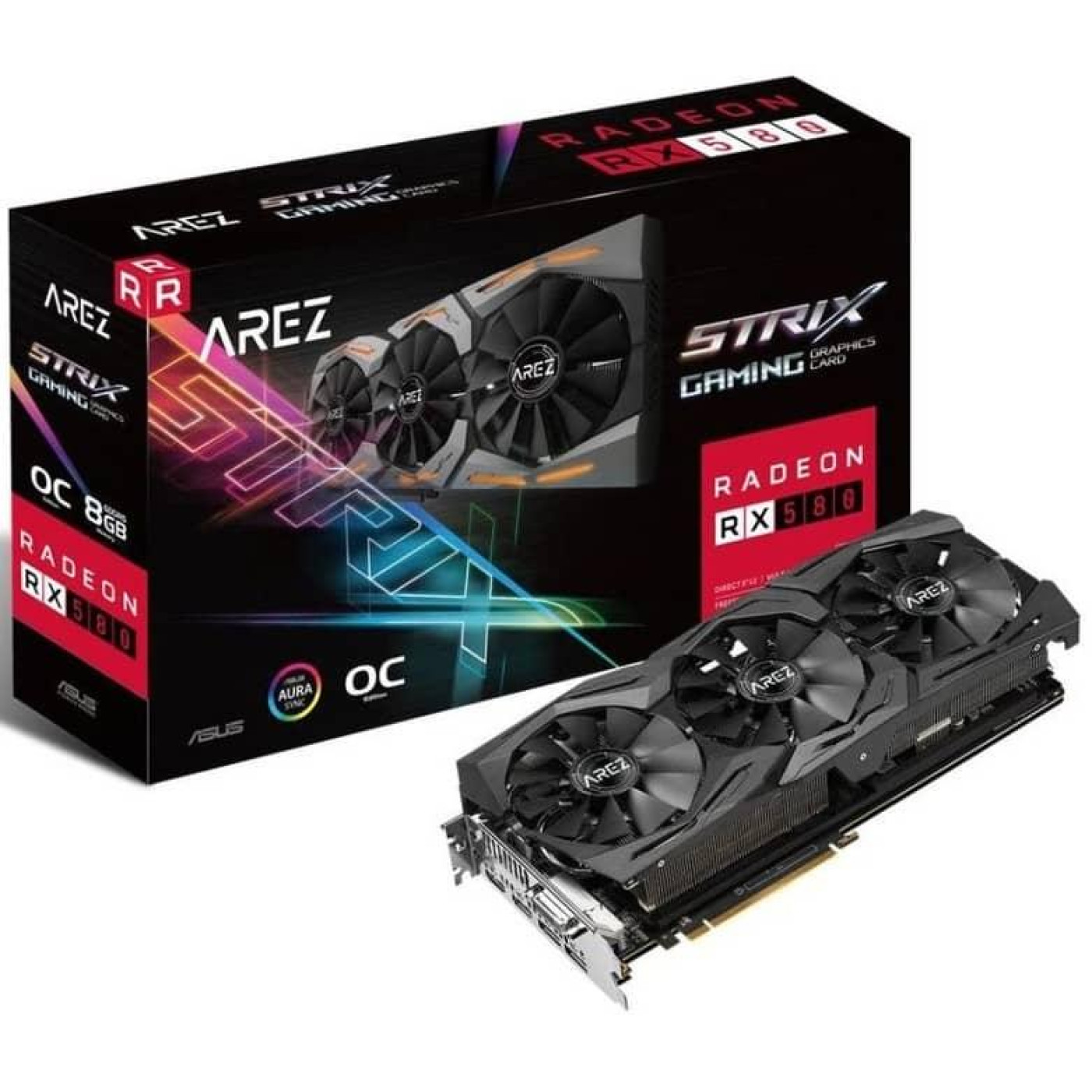 Видеокарта ASUS AMD Radeon RX 580 8Gb AREZ Strix Gaming TOP (AREZ-STRIX-RX580-T8G-GAMING) (GDDR5, 256 bit, PCI-E 3.0 x16) Б/у