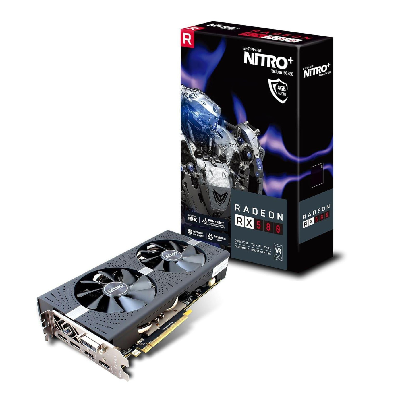 Видеокарта Sapphire AMD Radeon RX 580 4Gb Nitro+ (11265-07) (GDDR5, 256 bit, PCI-E 3.0 x16) Б/у