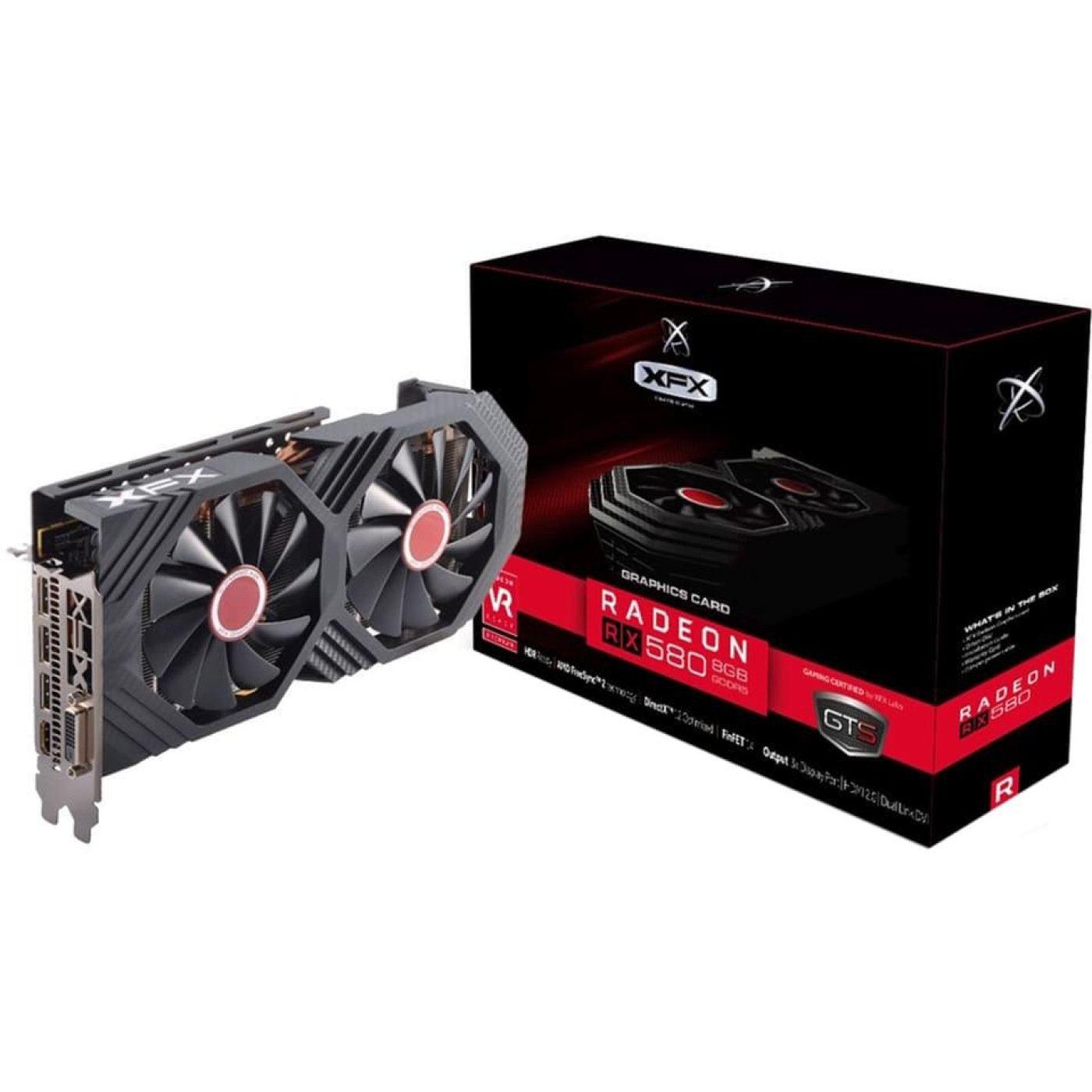 Видеокарта XFX AMD Radeon RX 580 8GB GTS Black Edition OC+ (RX-580P8DBD) (GDDR5, 256 bit, PCI-E 3.0 x16) Б/у