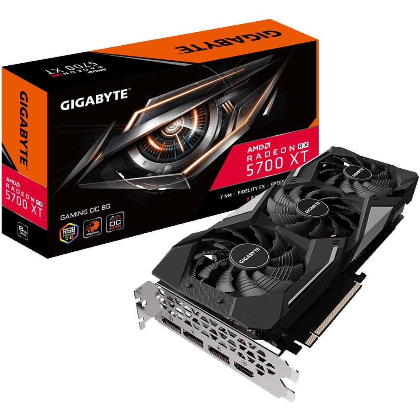 Видеокарта Gigabyte AMD Radeon RX 5700 XT 8Gb Gaming OC (GV-R57XTGAMING OC-8GD) (GDDR6, 256 bit, PCI-E 4.0 x16) Б/у,U1