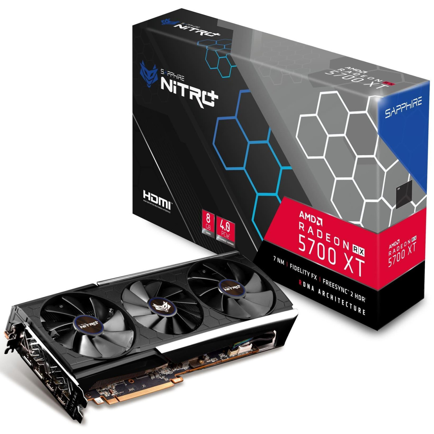 Відеокарта Sapphire AMD Radeon RX 5700 XT 8Gb Nitro+ (11293-03) (GDDR6, 256 bit, PCI-E v4.0 x16) Б/в