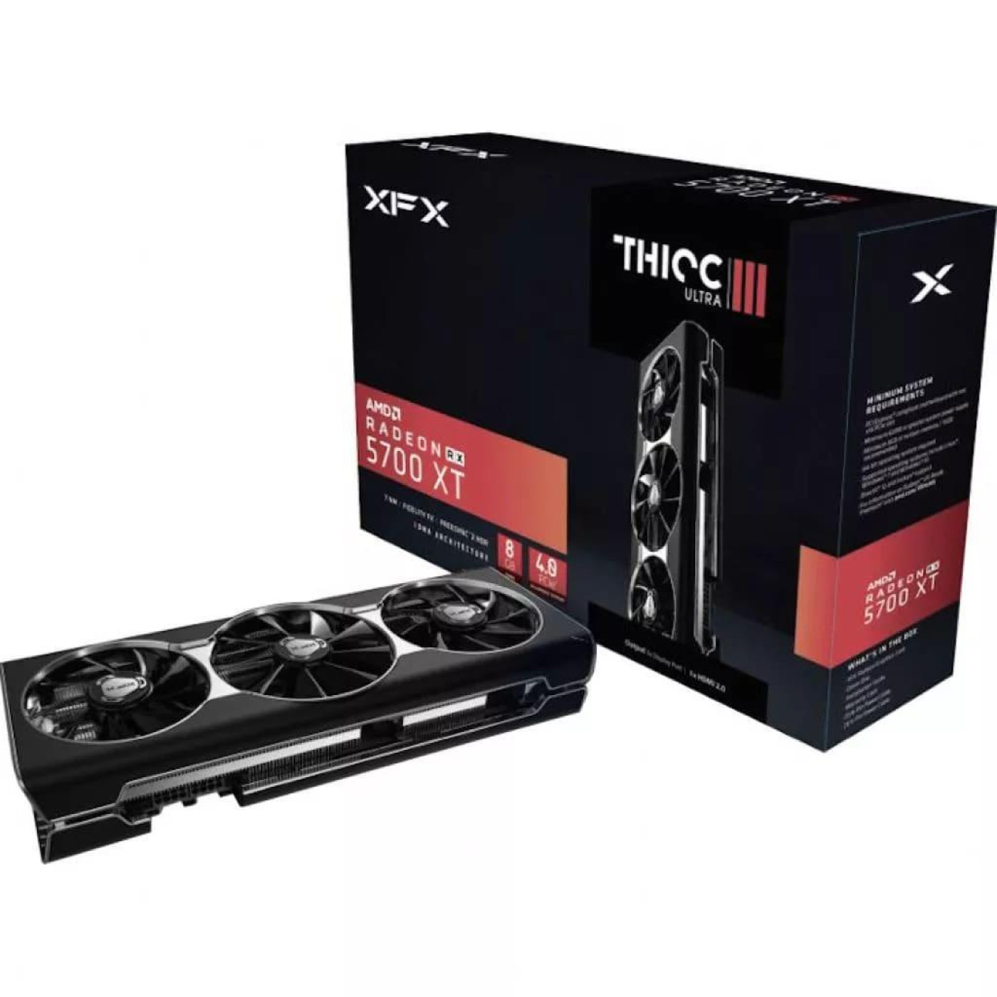 Відеокарта XFX AMD Radeon RX 5700 XT THICC III Ultra 8GB (RX-57XTBT v3.0) (GDDR6, 256 bit, PCI-E v4.0 x16) Б/в