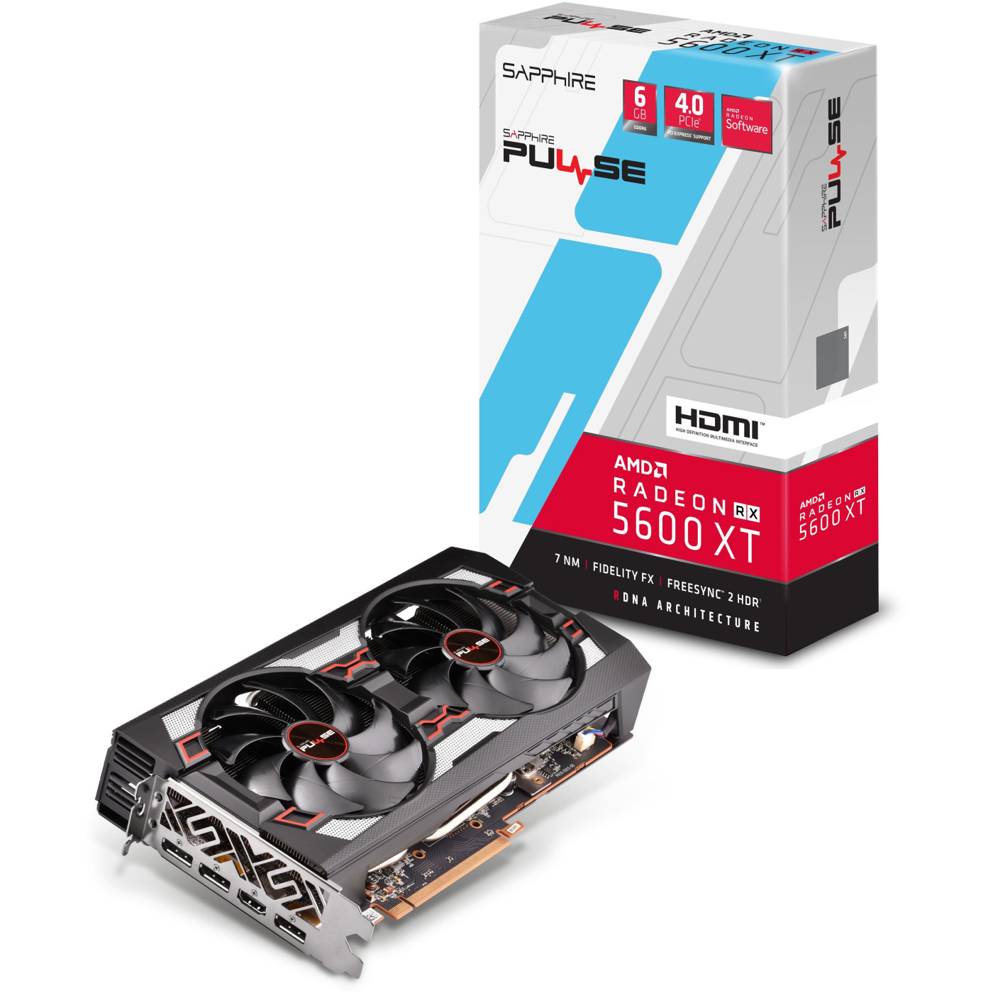 Видеокарта Sapphire AMD Radeon RX 5600 XT 6G Pulse (11296-01-20G) (GDDR6, 192 bit, PCI-E v4.0) Б/у