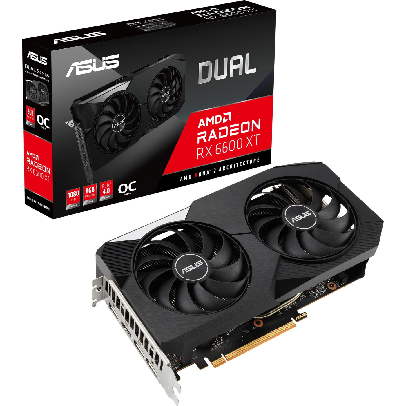 Відеокарта ASUS AMD Radeon RX 6600 XT 8Gb Dual OC (DUAL-RX6600XT-O8G) (GDDR6, 128 bit, PCI-E v4.0) Б/в
