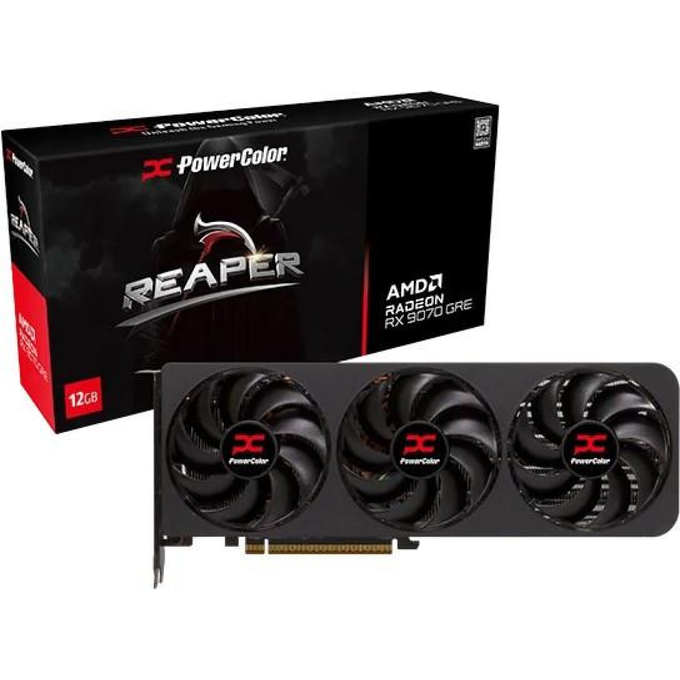 Видеокарта PowerColor AMD Radeon RX 9070 12GB GRE Reaper (RX9070GRE 12G-A) (GDDR6, 192 bit, PCI-E v5.0 x16)