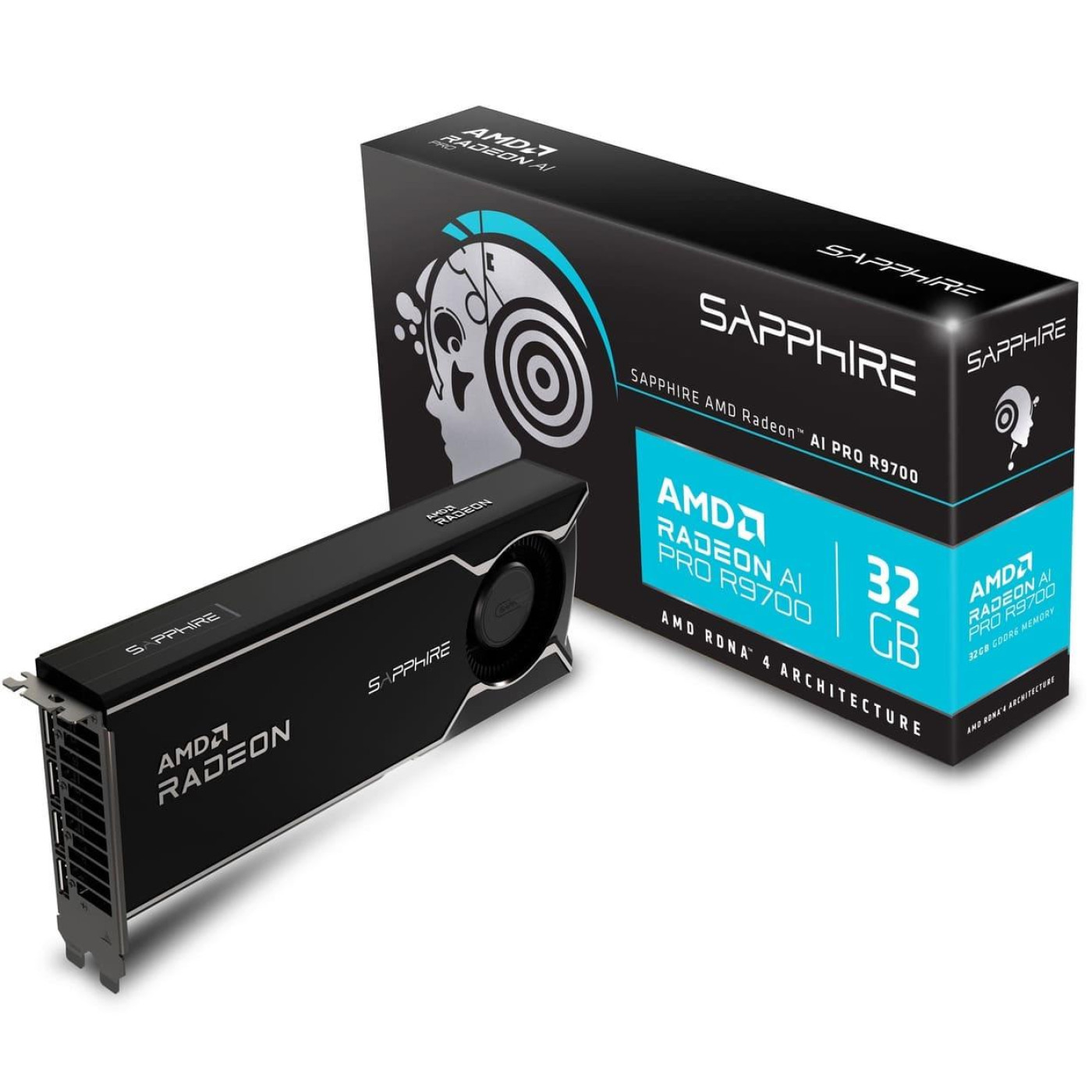Відеокарта SAPPHIRE AMD Radeon AI PRO R9700 32GB LITE (32358-01-20G) (GDDR6, 256 bit, PCI-E v5.0 x16)