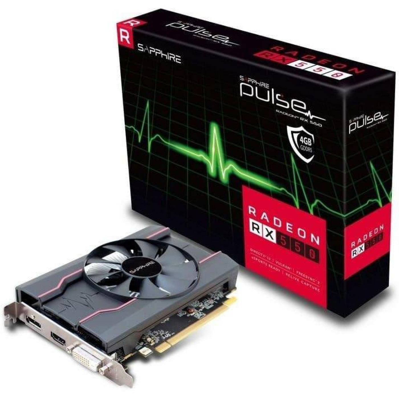 Відеокарта Sapphire AMD Radeon RX 550 2G Pulse (11268-96-90G) (GDDR5, 64 bit, PCI-E 16x) FR