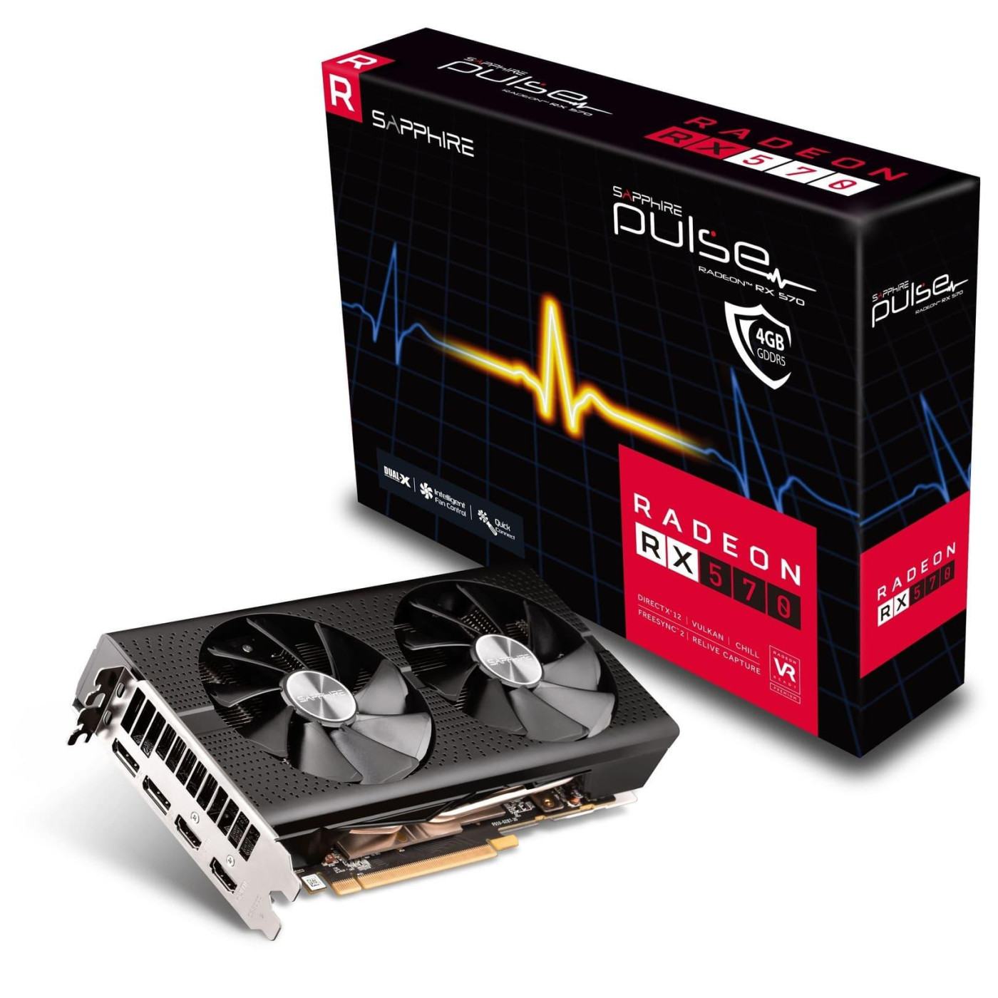 Відеокарта Sapphire AMD Radeon RX 570 4Gb Pulse (11266-67) (GDDR5, 256 bit, PCI-E v3.0) Б/в