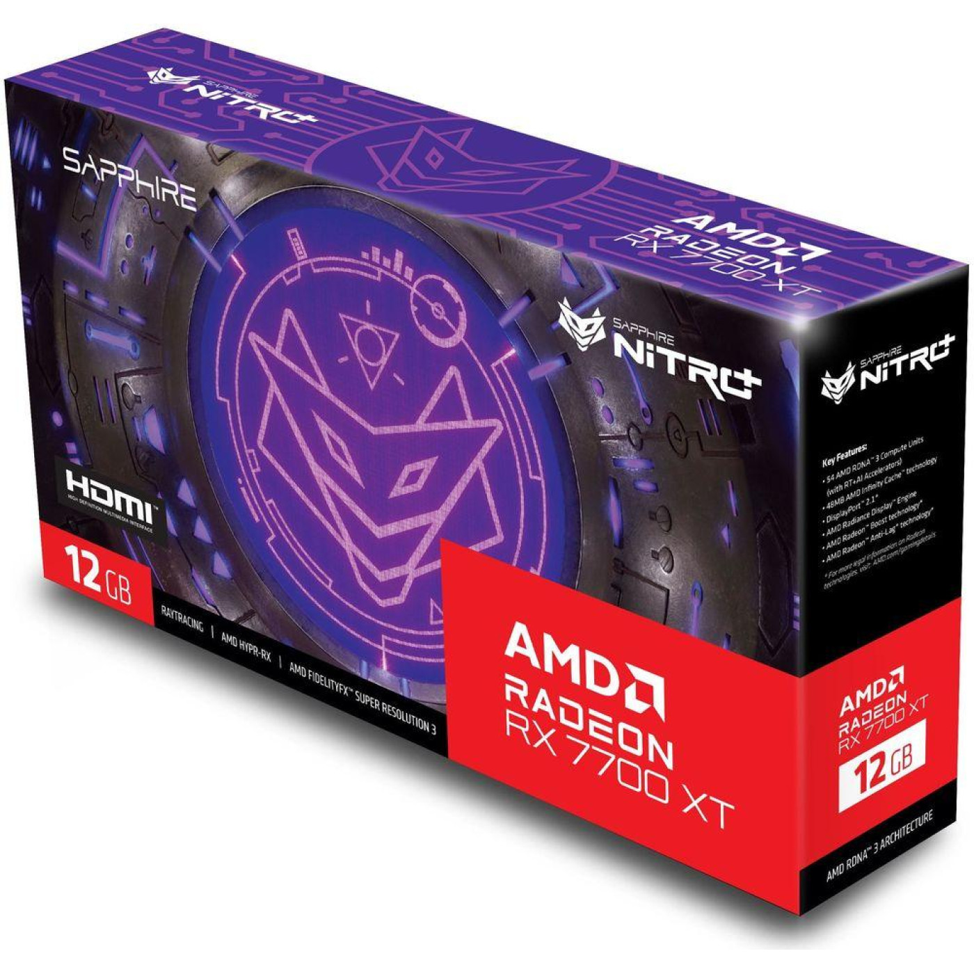 Відеокарта Sapphire AMD Radeon RX 7700 XT NITRO+ GAMING OC 12GB (11335-99-90G) (11335-02-20G) (GDDR6, 192 bit, PCI-E v4.0 x16) FR