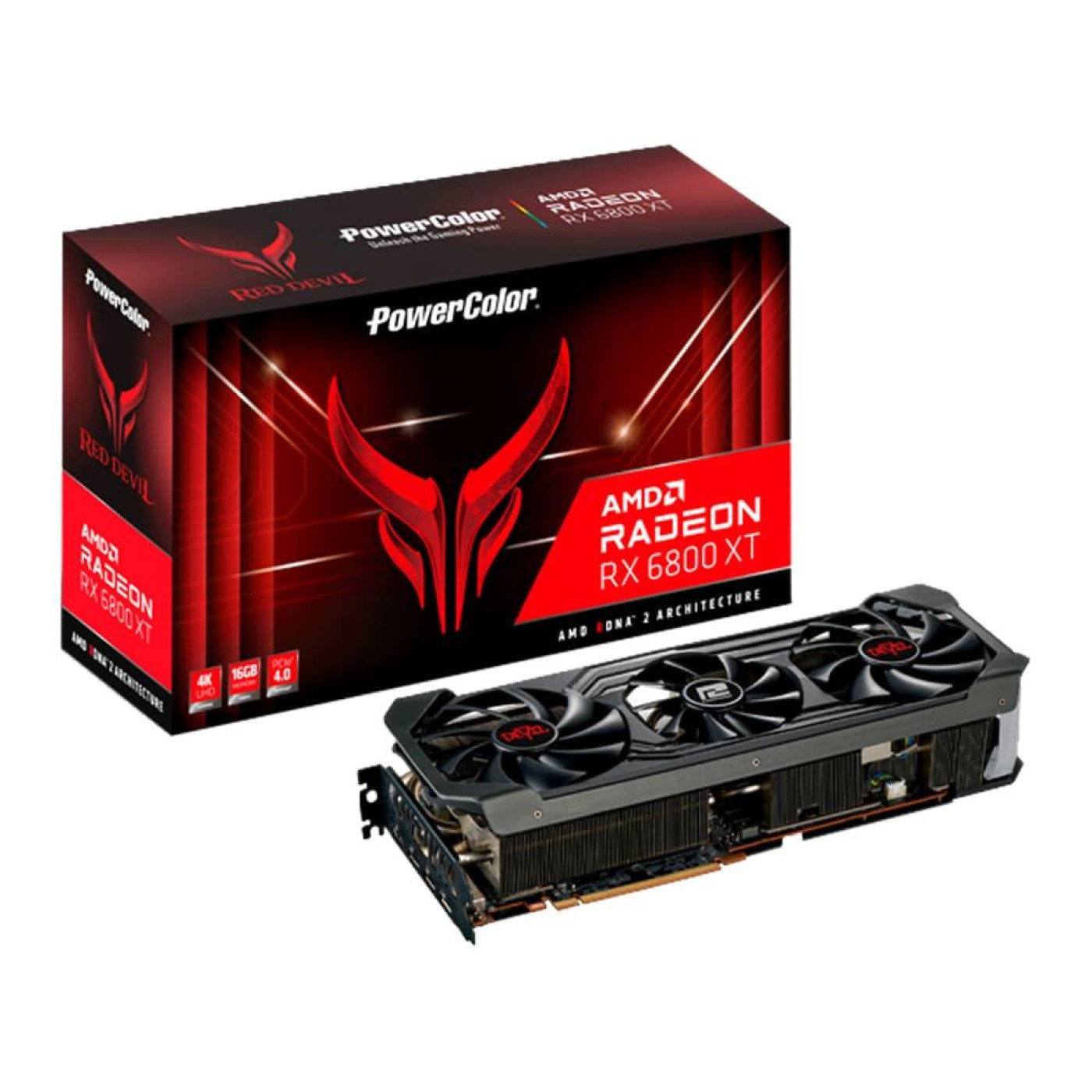 Видеокарта PowerColor AMD Radeon RX 6800 XT 16Gb Red Devil (AXRX 6800XT 16GBD6-3DHE/OC) (GDDR6, 256 bit, PCI-E v4.0) Б/у