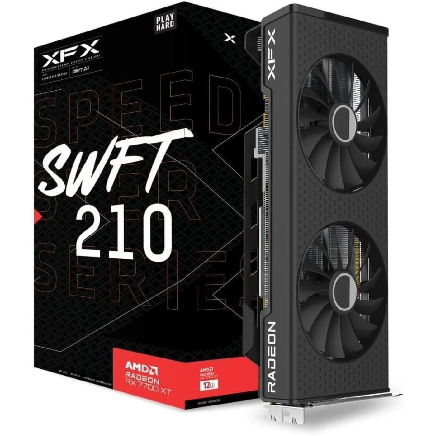 Видеокарта XFX AMD Radeon RX 7700 XT 12GB SWFT210 SPEEDSTER (RX-77TSWFTFP) (GDDR6, 192 bit, PCI-E v4.0 x16)