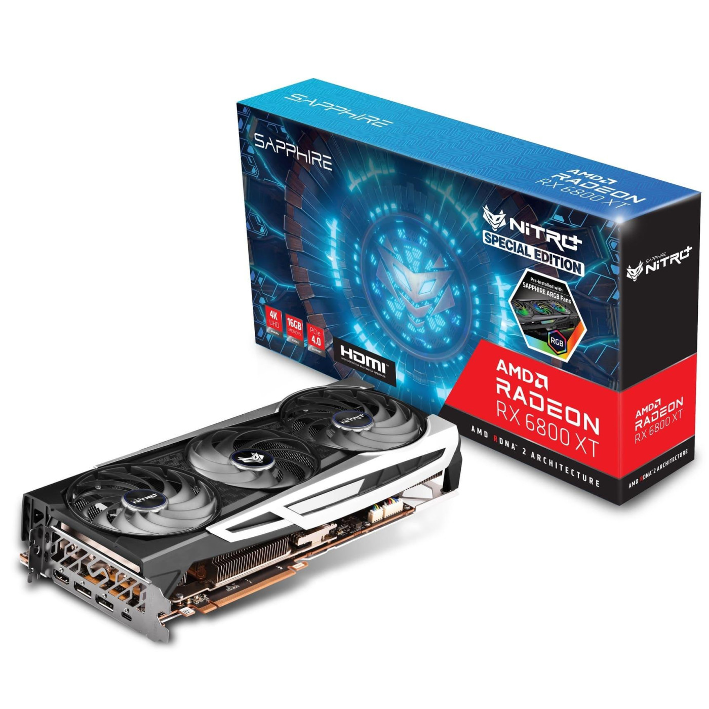 Відеокарта Sapphire AMD Radeon RX 6800 XT 16Gb SE Nitro+ (11304-01-20G) (GDDR6, 256 bit, PCI-E v4.0 x16) Б/в