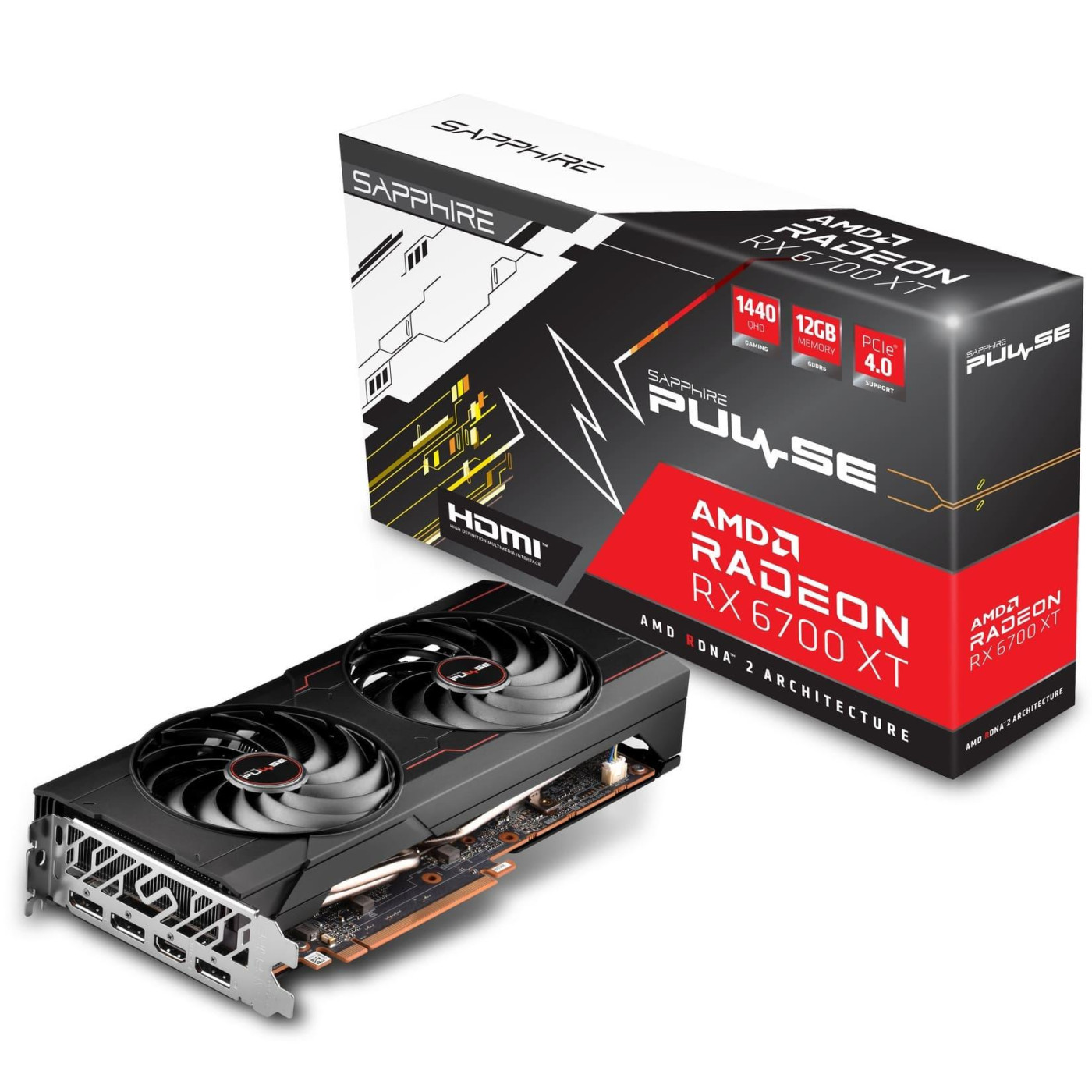 Відеокарта Sapphire AMD Radeon RX 6700 XT 12GB Pulse (11306-02-20G) (11306-98-90G) (GDDR6, 192 bit, PCI-E v4.0 x16) FR