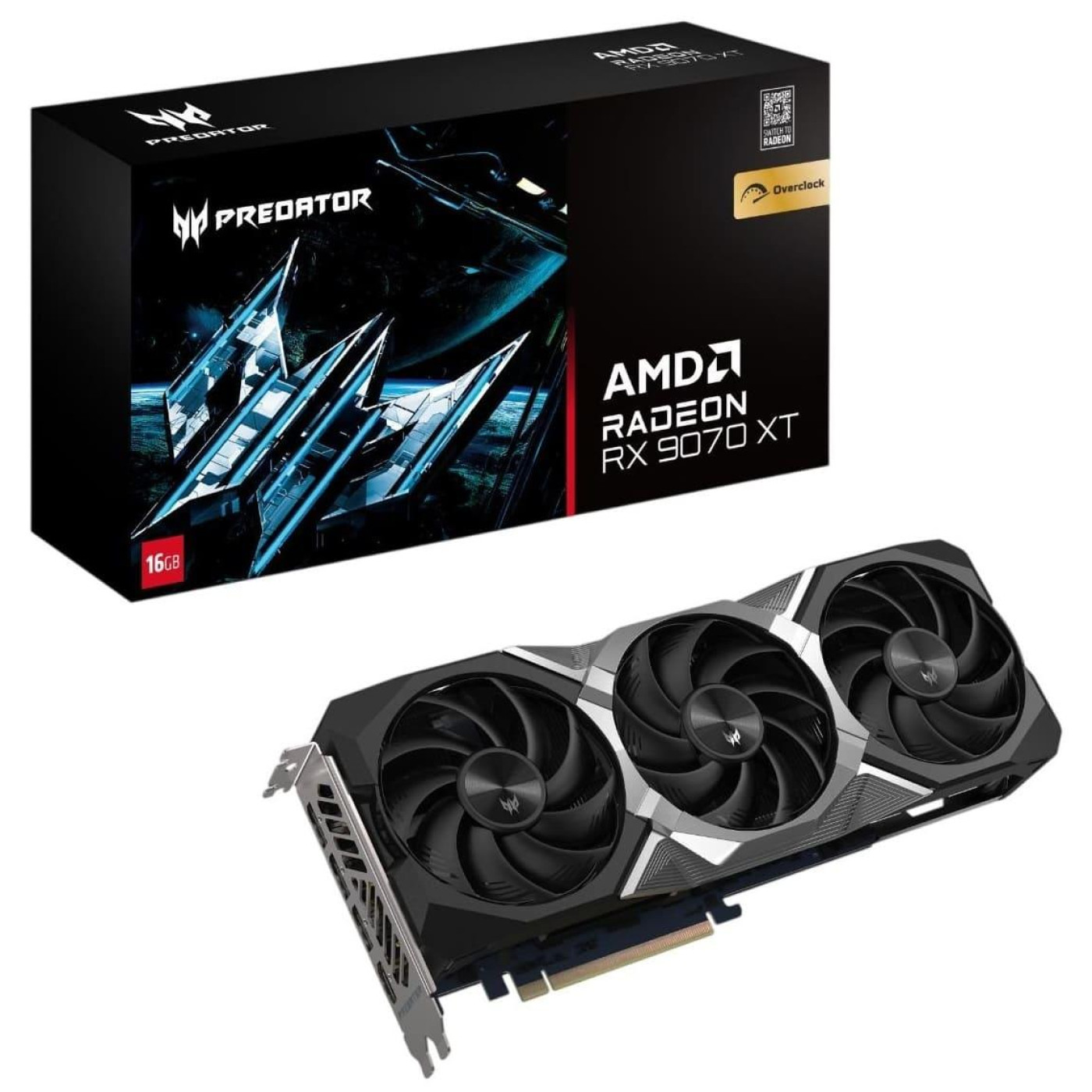 Видеокарта Acer AMD Radeon RX 9070 XT 16GB PREDATOR BIFROST OC (DP.Z4FWW.P01) (GDDR6, 256 bit, PCI-E v5.0 x16)