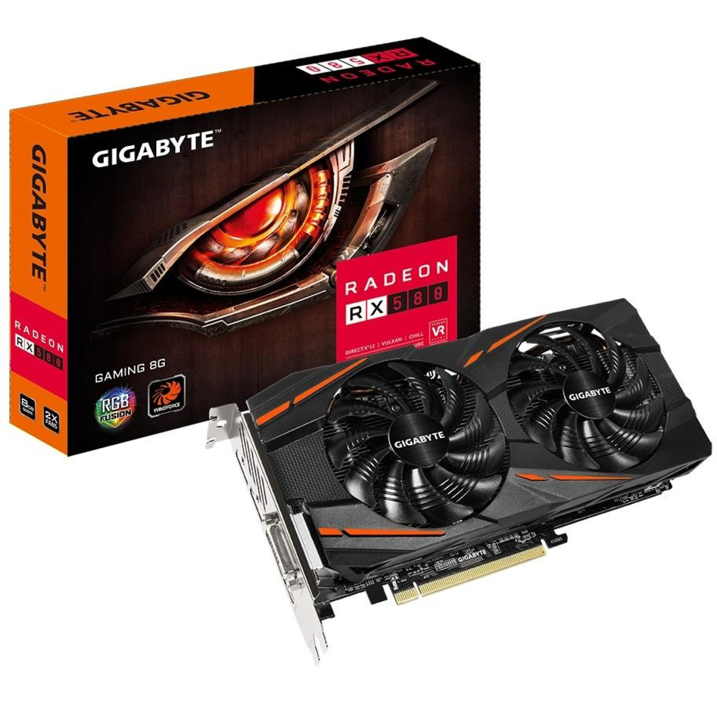 Видеокарта Gigabyte AMD Radeon RX 580 8Gb Gaming (GV-RX580GAMING-8GD) (GDDR5, 256 bit, PCI-E 3.0 x16) Б/у
