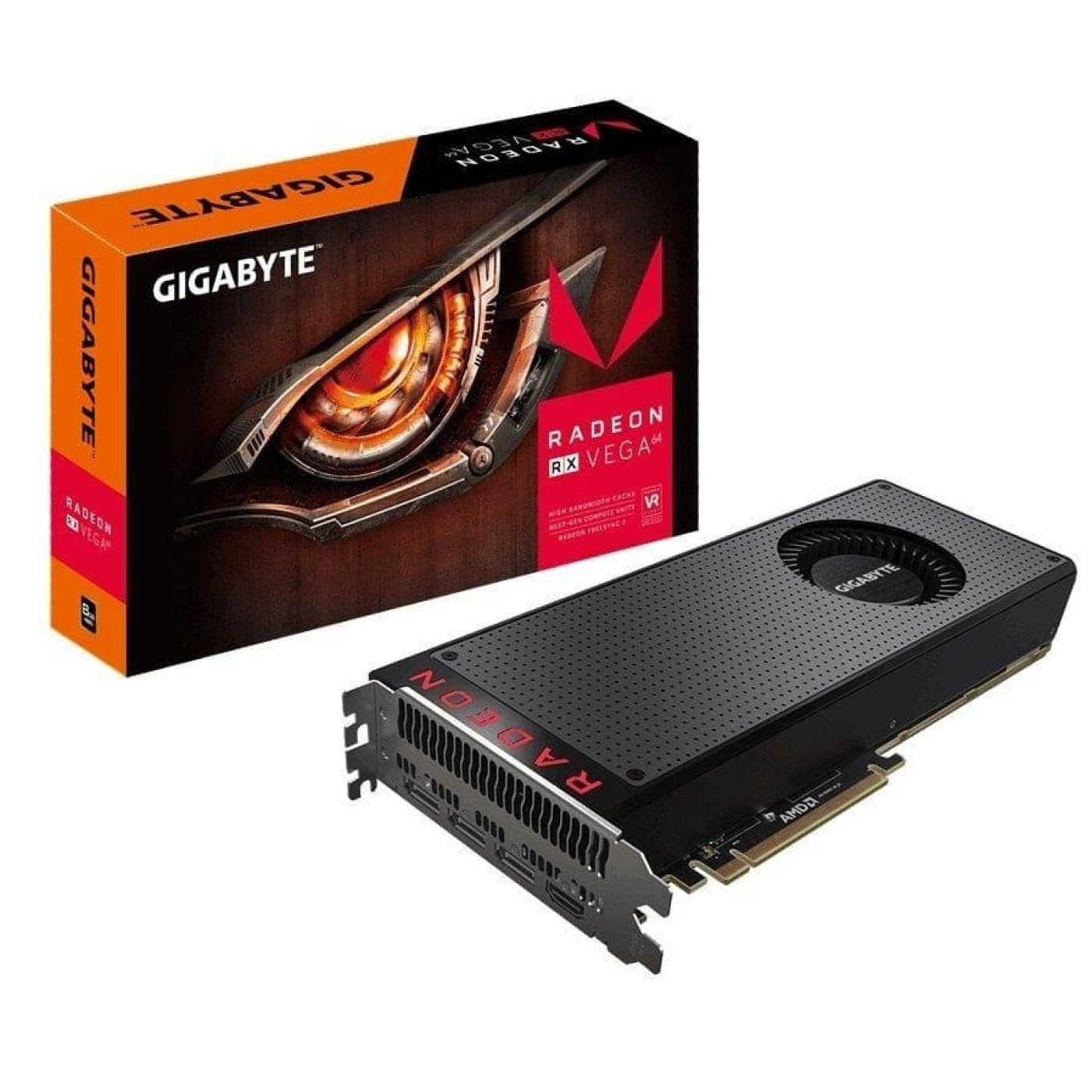 Видеокарта Gigabyte AMD Radeon RX Vega 64 8 GB (GV-RXVEGA64-8GD-B) (HBM2, 2048 bit, PCI-E 3.0 x16) Б/у