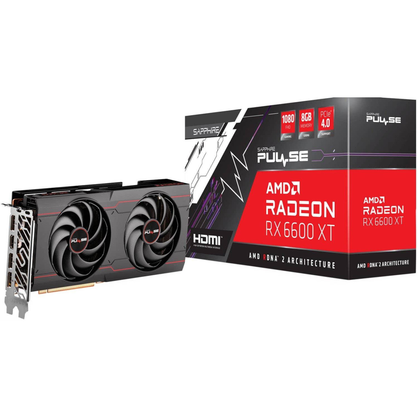 Відеокарта Sapphire AMD Radeon RX 6600 XT 8Gb Pulse OC (11309-03-20G) (GDDR6, 128 bit, PCI-E v4.0) Б/в