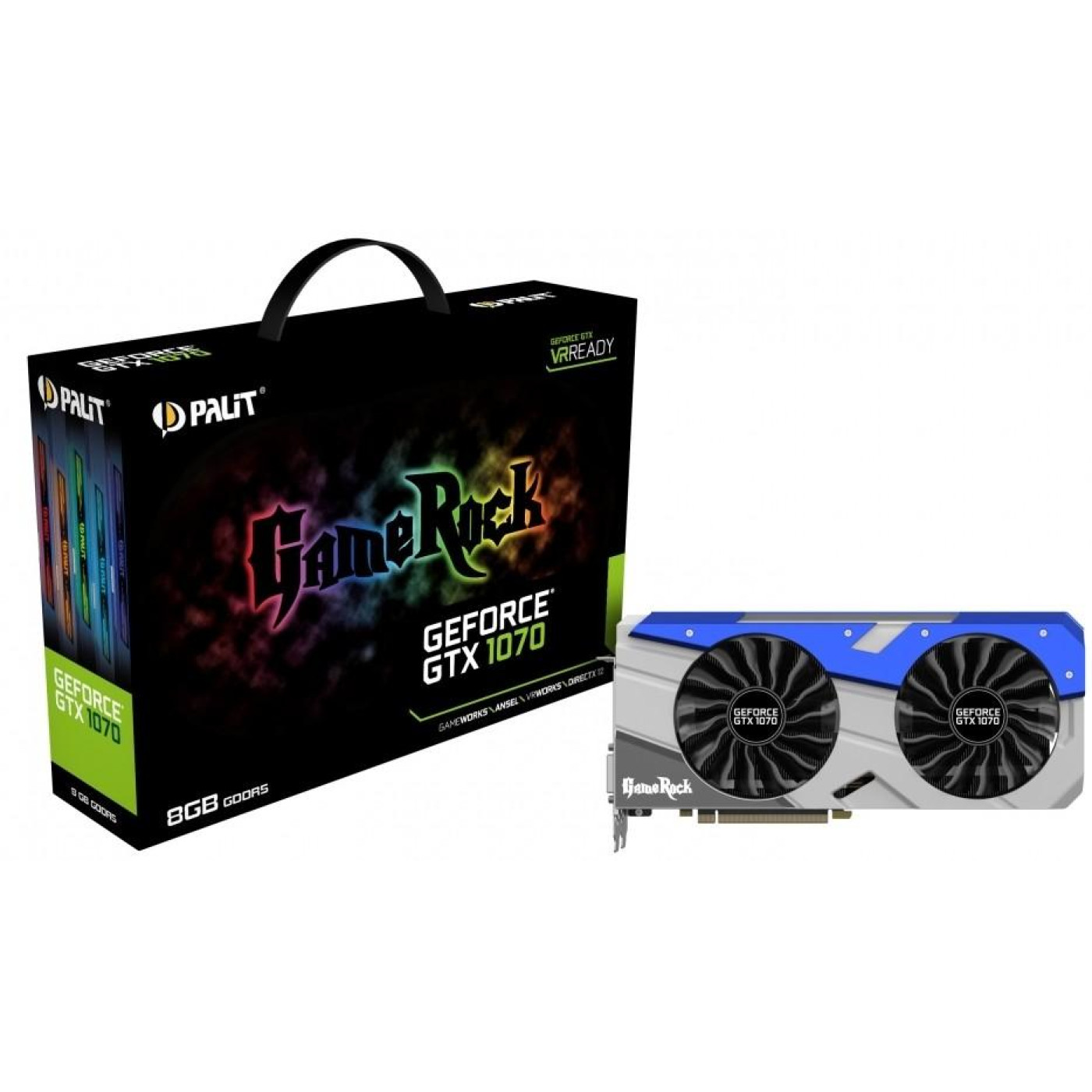 Відеокарта Palit GTX 1070 8Gb GameRock (NE51070T15P2-1041G) (GDDR5, 256 bit, PCI-E 3.0 x16) Б/в