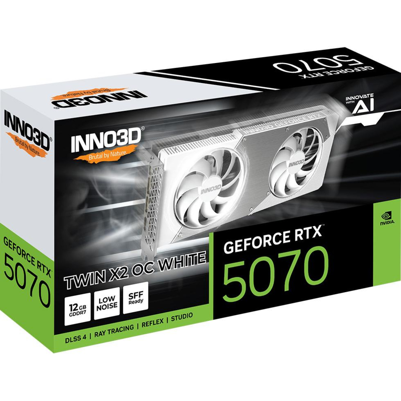 Відеокарта Inno3D RTX 5070 12GB TWIN X2 OC WHITE (N50702-12D7X-195064W) (GDDR7, 192 bit, )