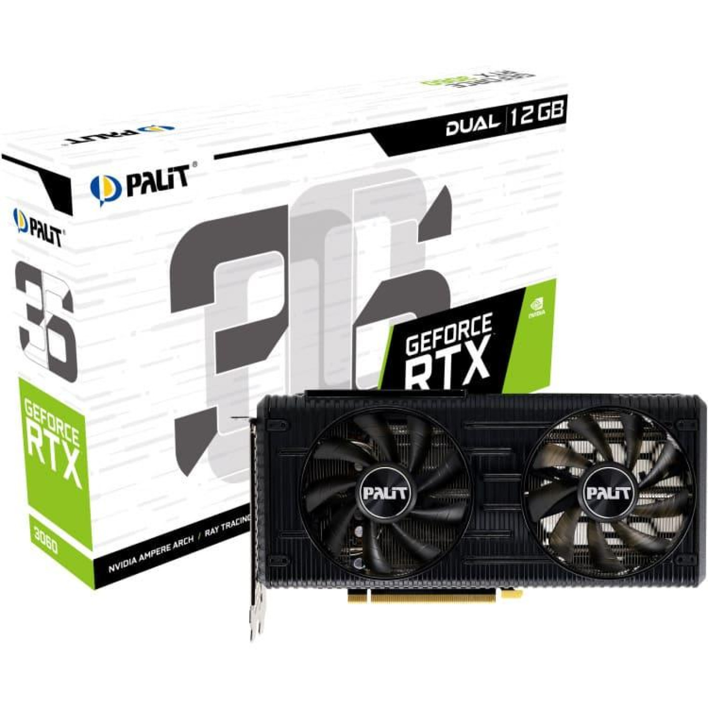 Відеокарта Palit RTX 3060 12Gb Dual LHR (NE63060019K9-190AD) (NE63060019K9-190AD LHR) (GDDR6, 192 bit, PCI-E v4.0) Б/в