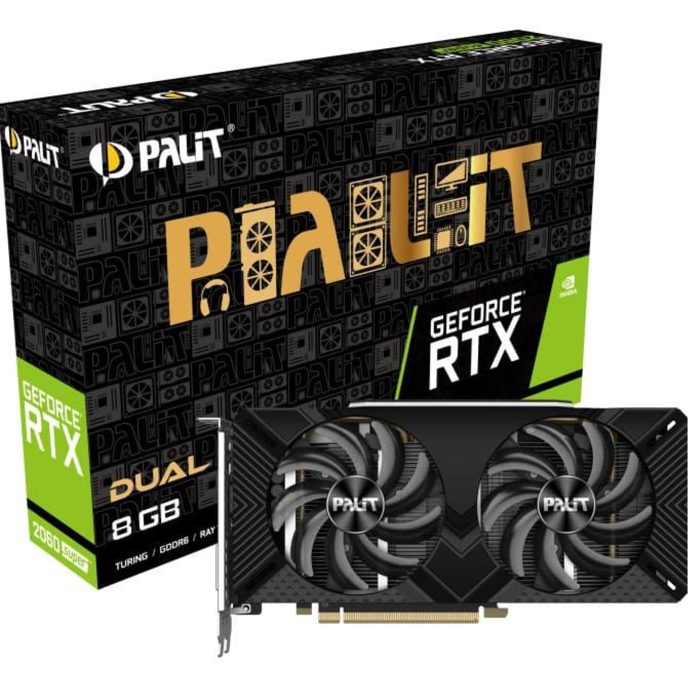 Відеокарта Palit RTX 2060 8Gb Super Dual (NE6206S018P2-1160A-1) (GDDR6, 256 bit, PCI-E v3.0) Б/в