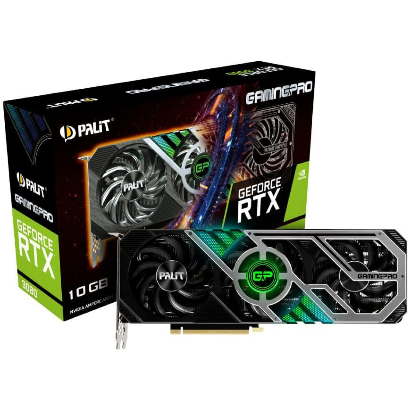 Відеокарта Palit RTX 3080 10Gb GamingPro (NED3080019IA-132AA) (GDDR6X, 320 bit, PCI-E v4.0) Б/в