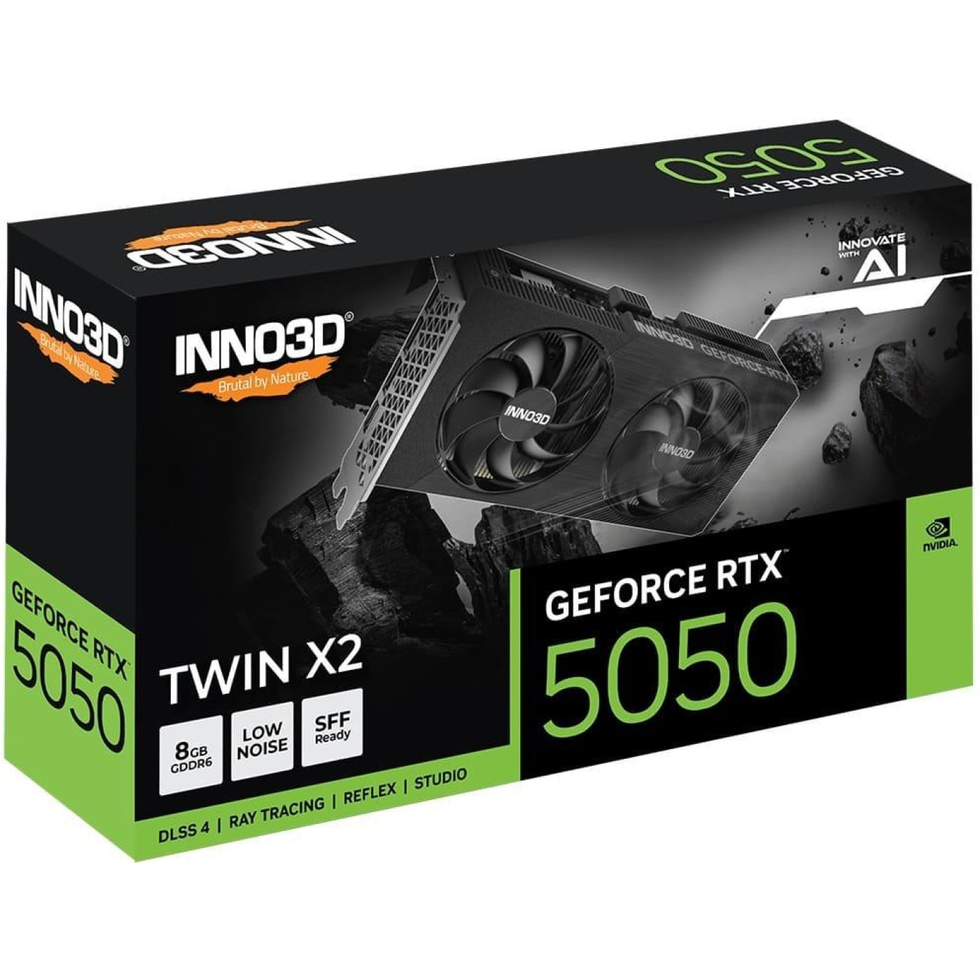 Відеокарта Inno3D RTX 5050 8GB TWIN X2 (N50502-08D6-174071N) (GDDR6, 128 bit, PCI-E v5.0 x16)