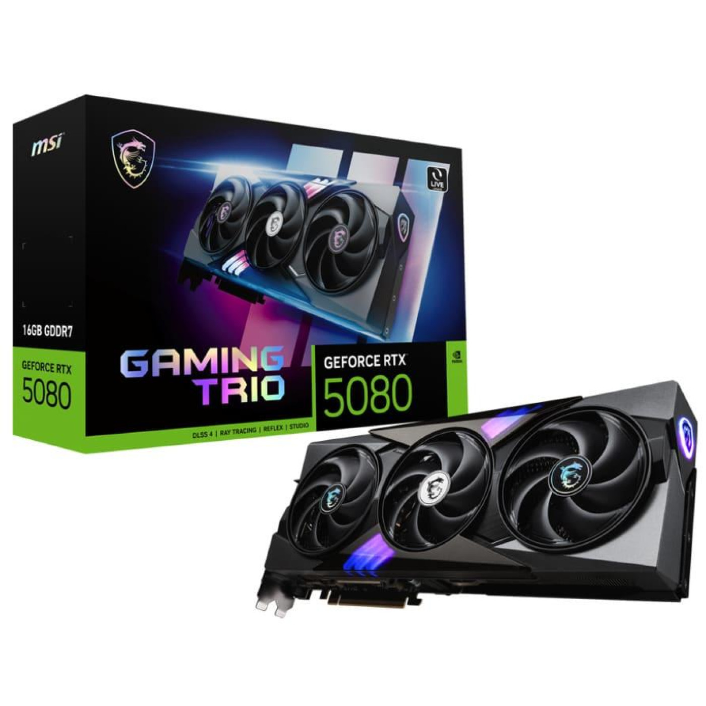 Видеокарта MSI RTX 5080 16G GAMING TRIO (RTX 5080 16G GAMING TRIO) (GDDR7, 256 bit, PCI-E v5.0 x16)