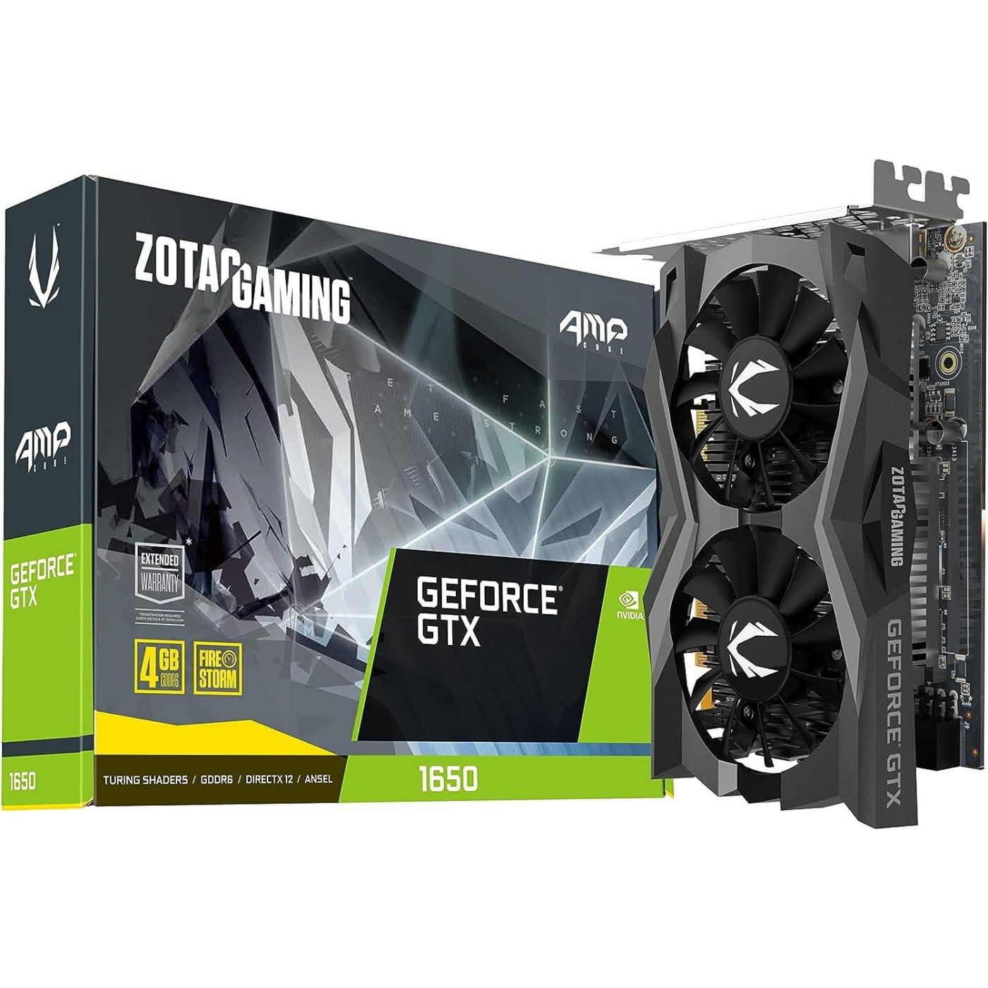 Видеокарта Zotac GTX 1650 4GB AMP Core (ZT-T16520J-10L) (GDDR6, 128 bit, PCI-E 3.0 x16)