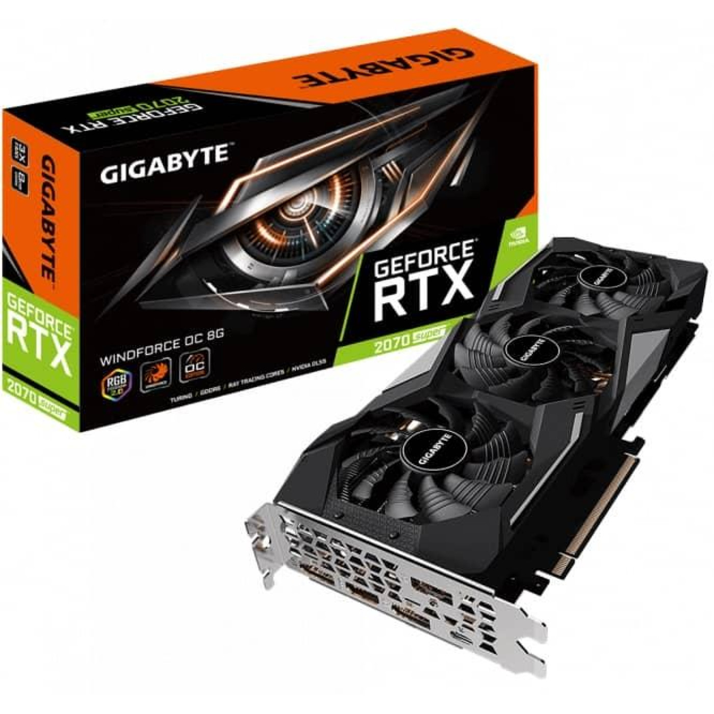 Видеокарта Gigabyte RTX 2070 8Gb Super Windforce OC (GV-N207SWF3OC-8GC) (GDDR6, 256 bit, PCI-E 3.0 x16)